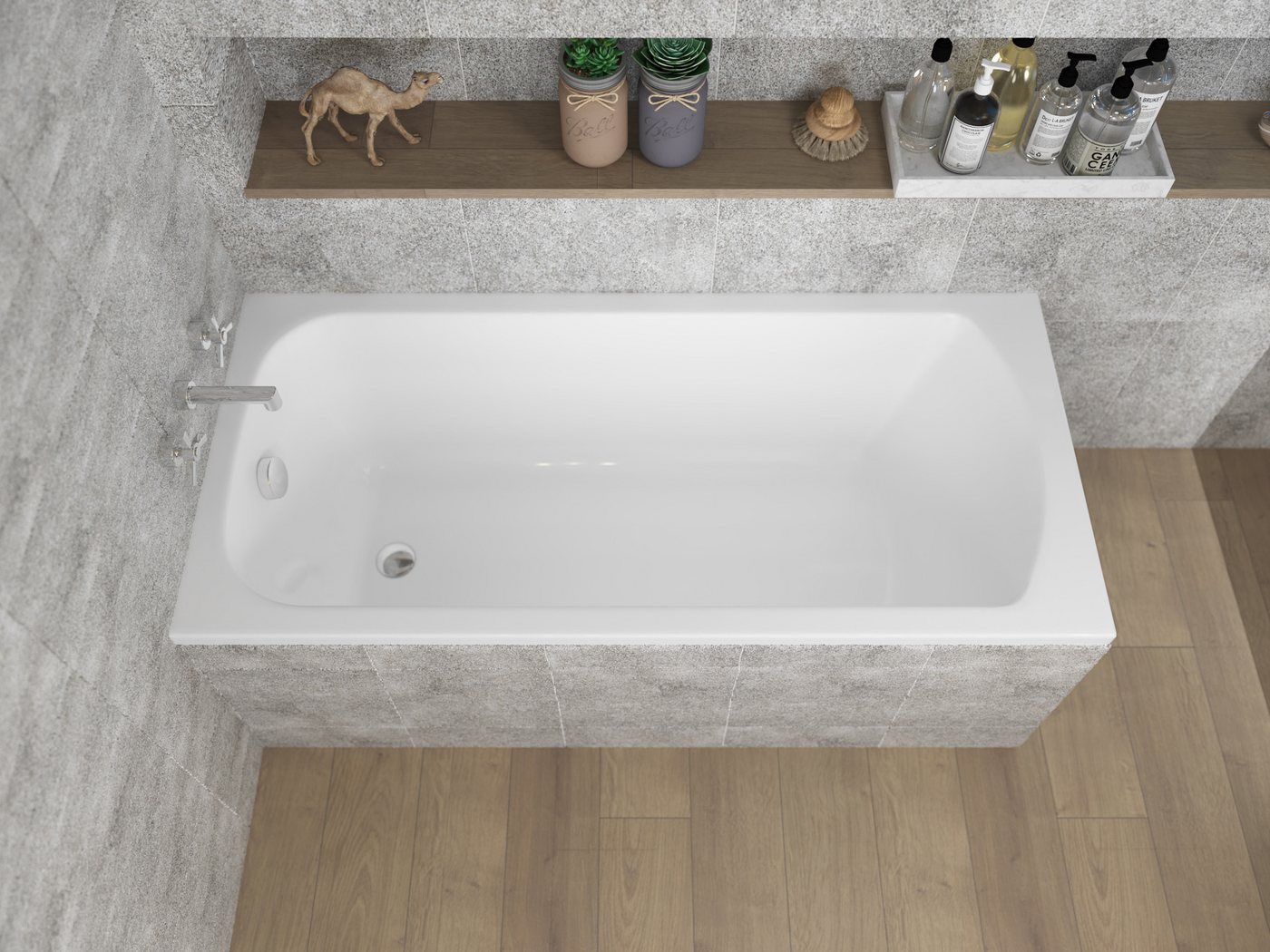 Thumbnail - KOLMAN Badewanne Rechteck Classic 150x70, Ablaufgarnitur & Füße GRATIS