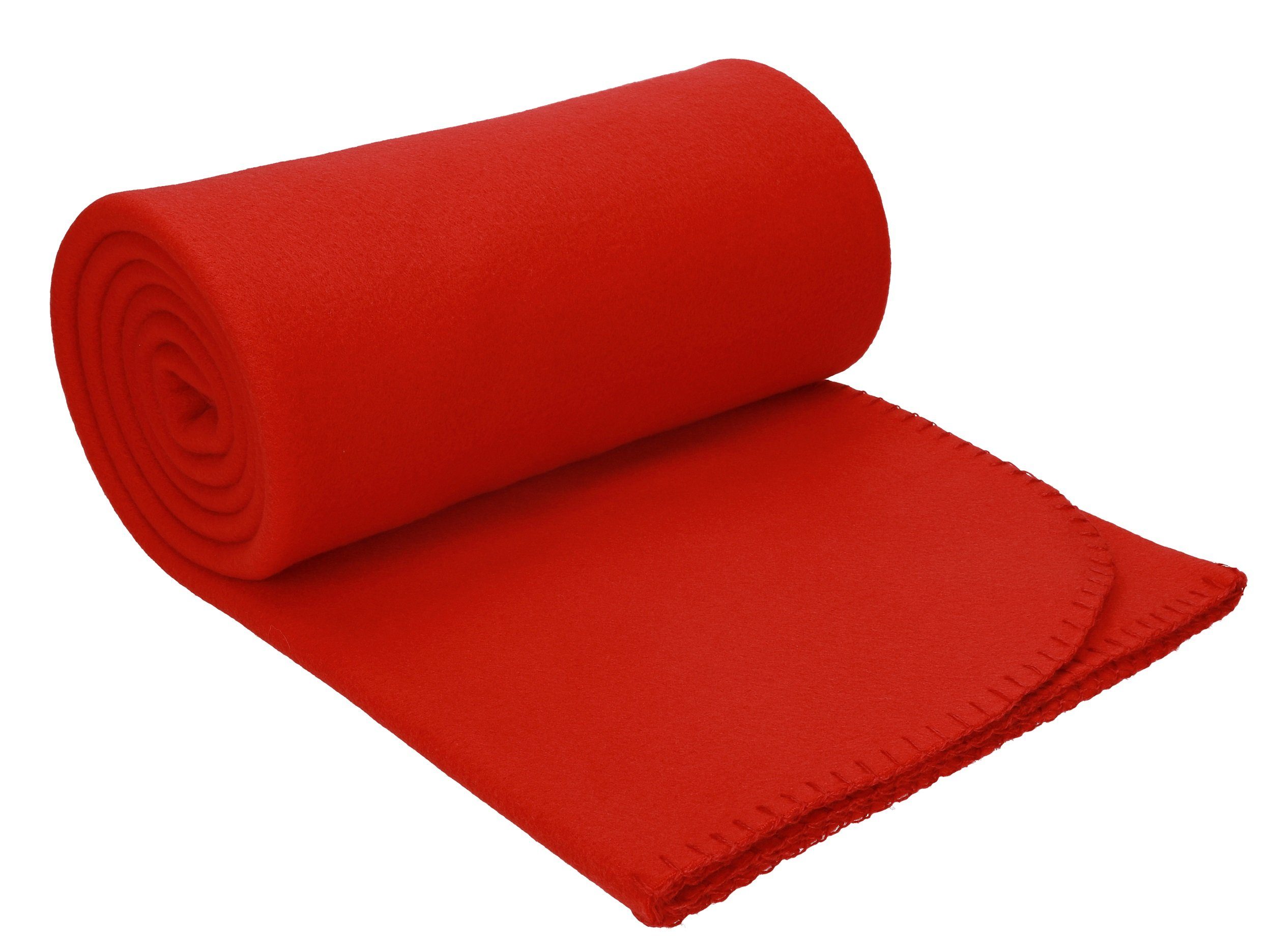 Wohndecke Luxus Fleecedecke Kuscheldecke Розмір 130x170 cm Farbe rot, Betz, 180 g/m²