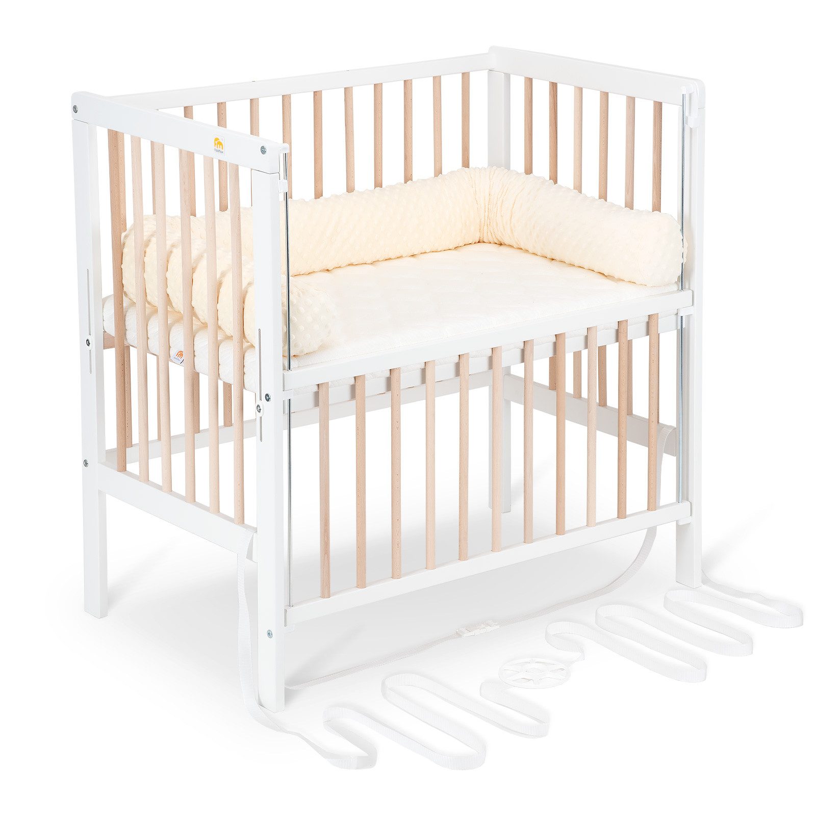 FabiMax Beistellbett Flex weiß / natur günstig online kaufen