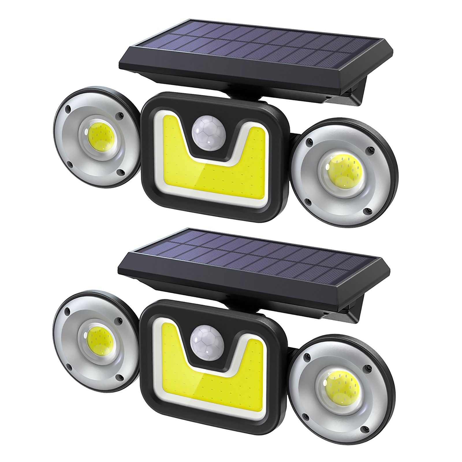 LED LED fest Wandleuchte Solarlampe Weitwinkelbeleuchtung 270 83 3 mit pack, für LED ° Außen Garten,2 Bewegungsmelder, Fluter Modi, LEDs Daskoo Solarleuchte integriert,