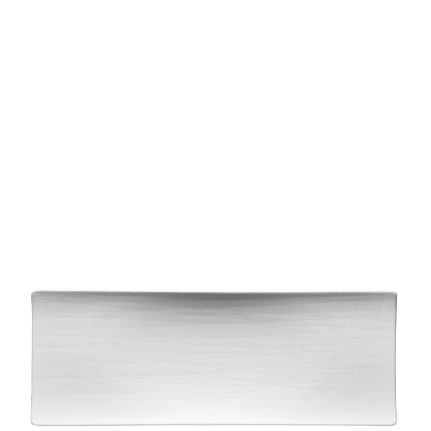 Rosenthal Servierplatte Mesh Weiß Platte 34 x 13 cm flach, Porzellan, (1-tlg) | Servierplatten