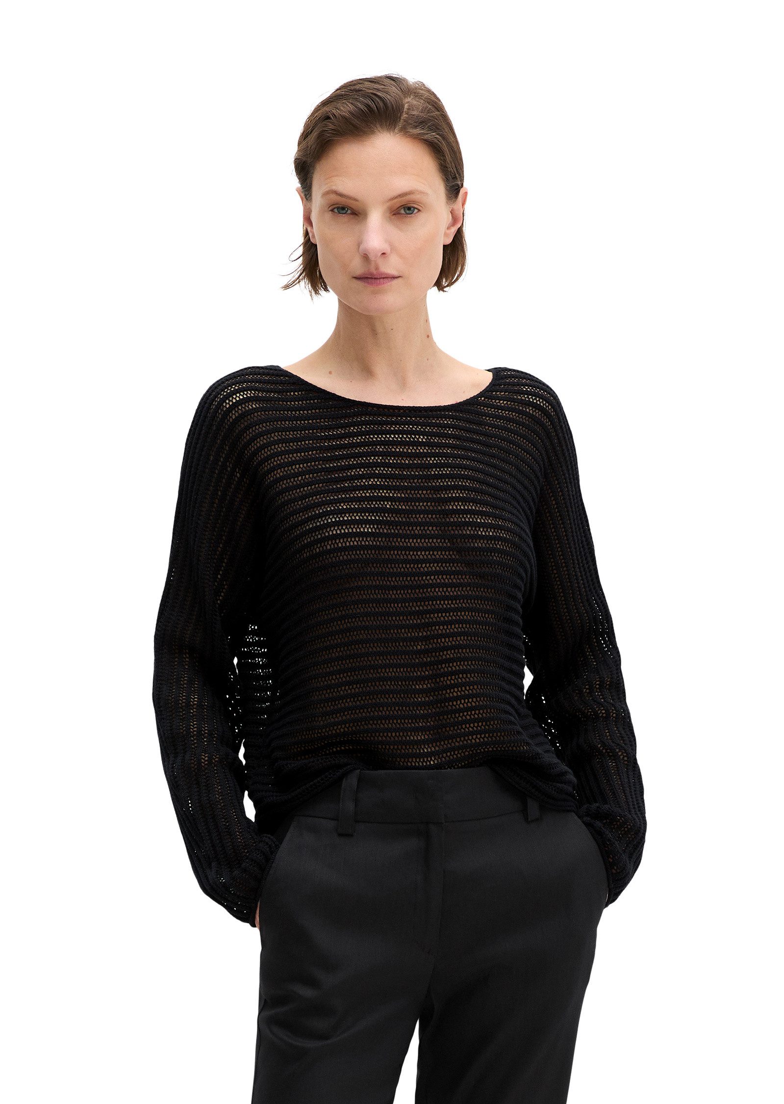 Marc O'Polo Strickpullover aus Bio-Baumwolle-Leinen-Mix