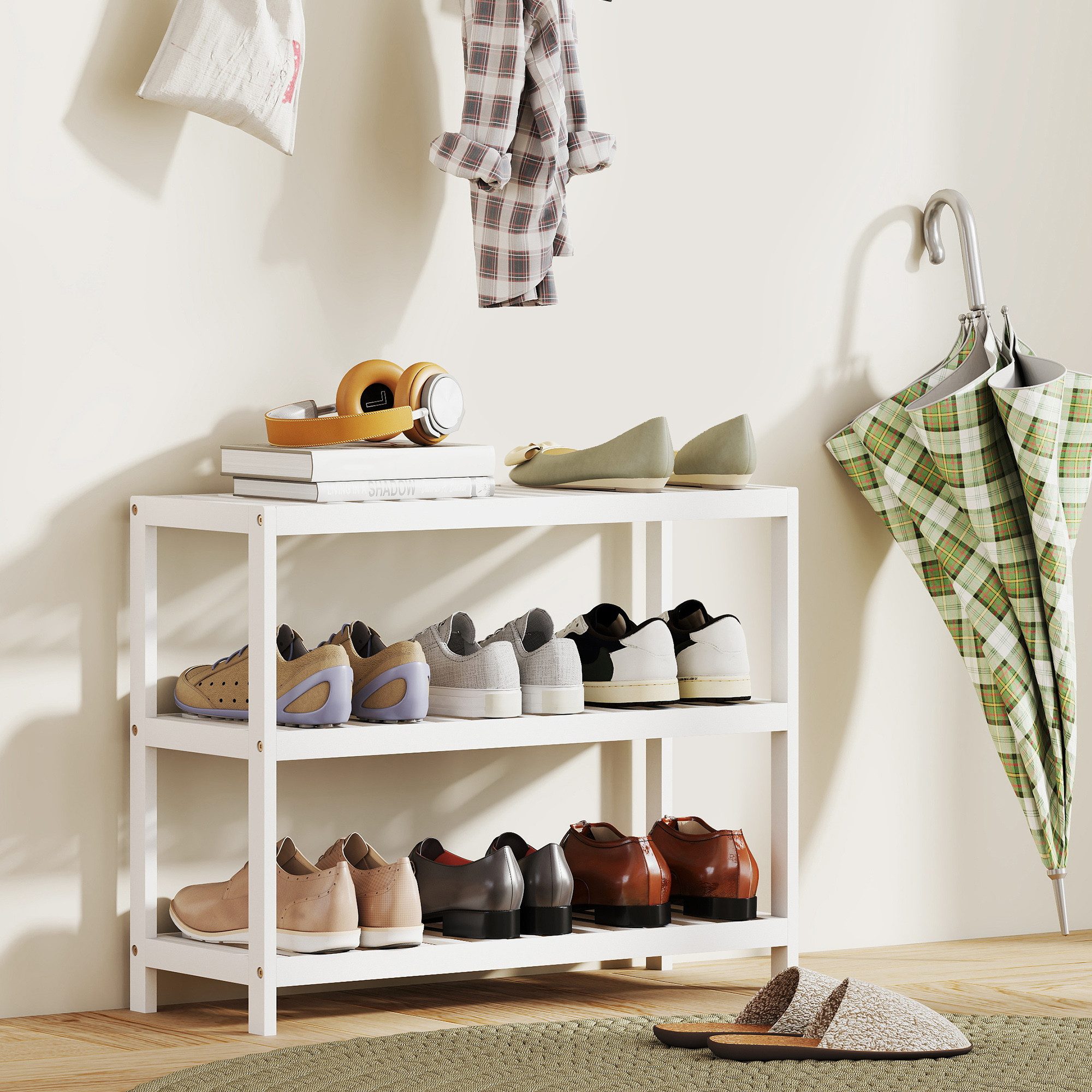 HOMCOM Schuhregal mit 3 Ebenen, Schuhablage günstig online kaufen