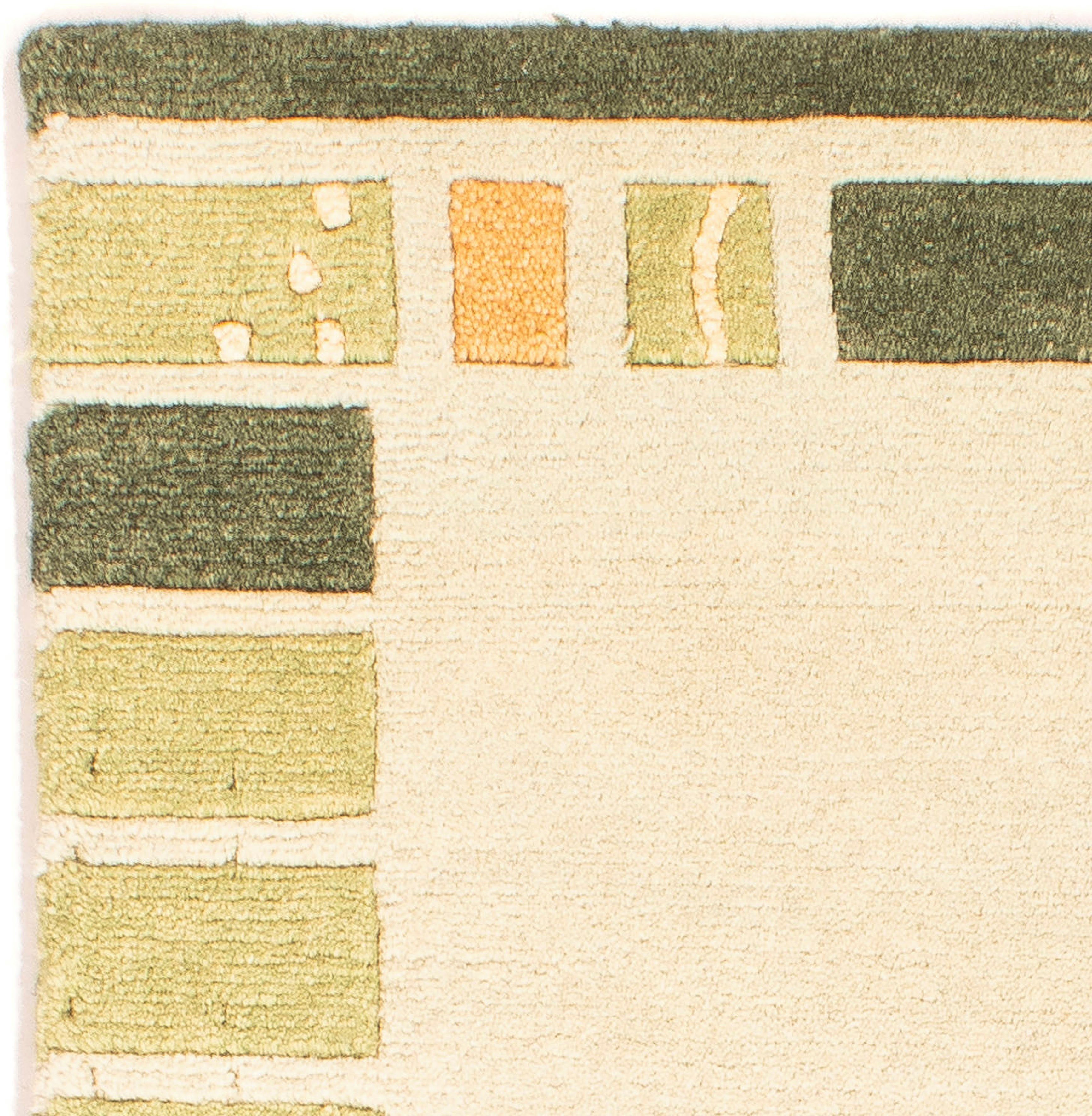 cm 140 18 Höhe: beige, Wohnzimmer, x 70 Zertifikat Wollteppich - Einzelstück Nepal Handgeknüpft, rechteckig, morgenland, - mm, mit