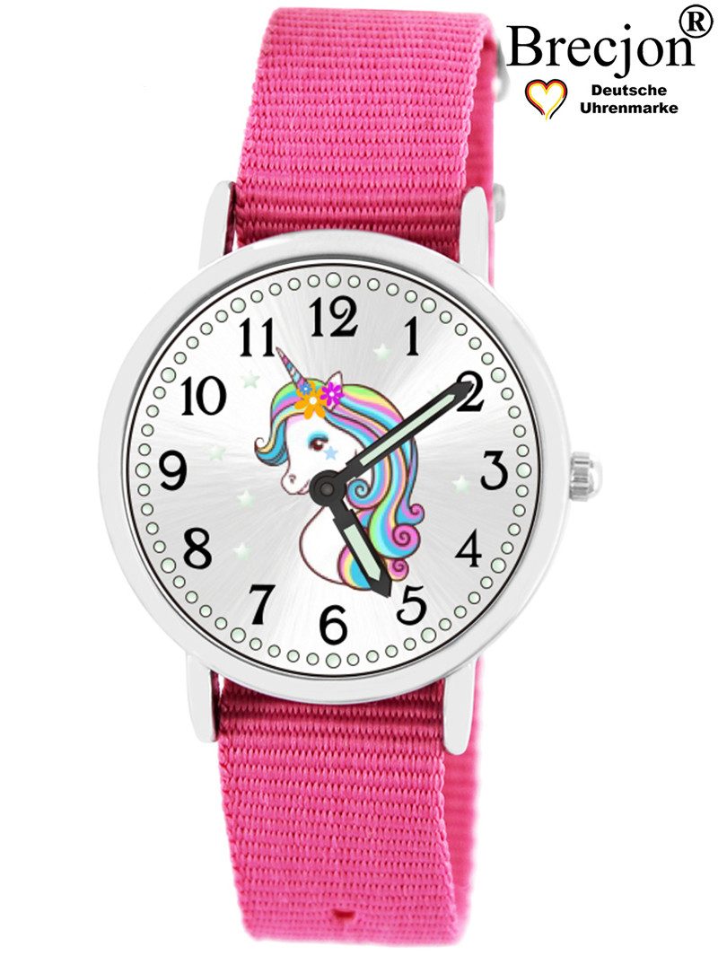 Quarzuhr Kinder Armbanduhr Einhorn Leuchtsterne Wechselarmband 5ATM