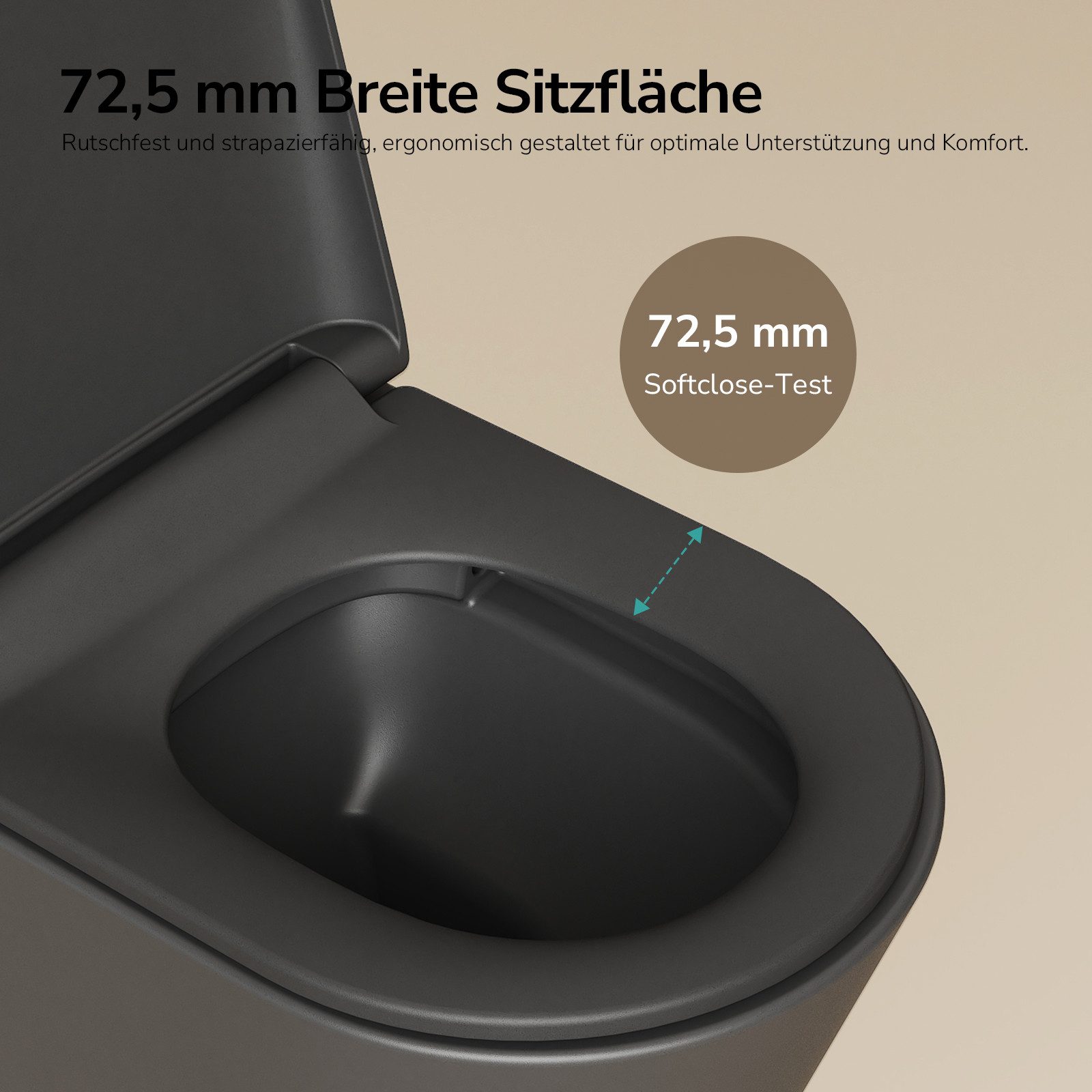 EMKE Tiefspül-WC Hänge WC Toilette Wandhängendes WC mit abnehmbarem Softclo günstig online kaufen