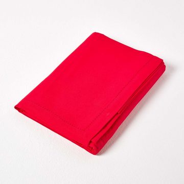 Homescapes Tischdecke Tischdecke aus 100% Baumwolle, 138 x 138 cm, rot (1-tlg)
