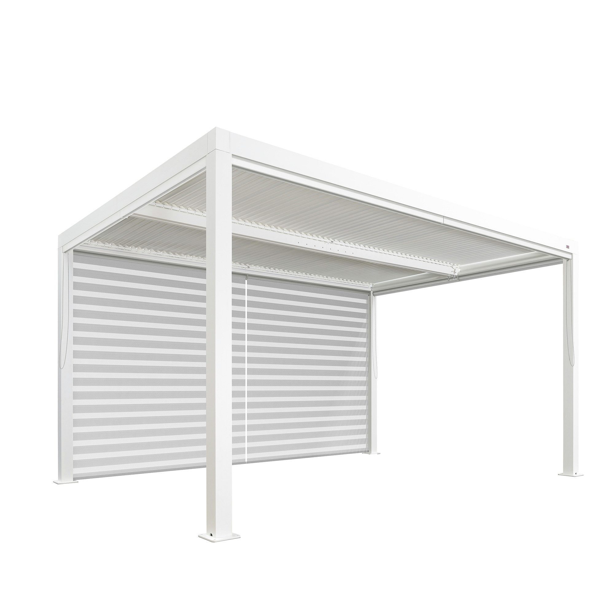 PURPLE LEAF Pergola Terrassenüberdachung mit Sonnenrollo, Gartenpavillon mit Lamellendach