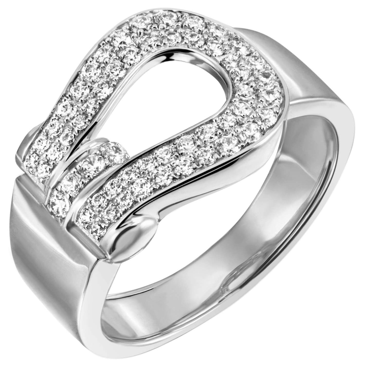 Schmuck Krone Silberring Ring Damenring 12mm breit 55 Zirkonia weiß 925 Silber rhodiniert glänzend, Silber 925 | Silberringe