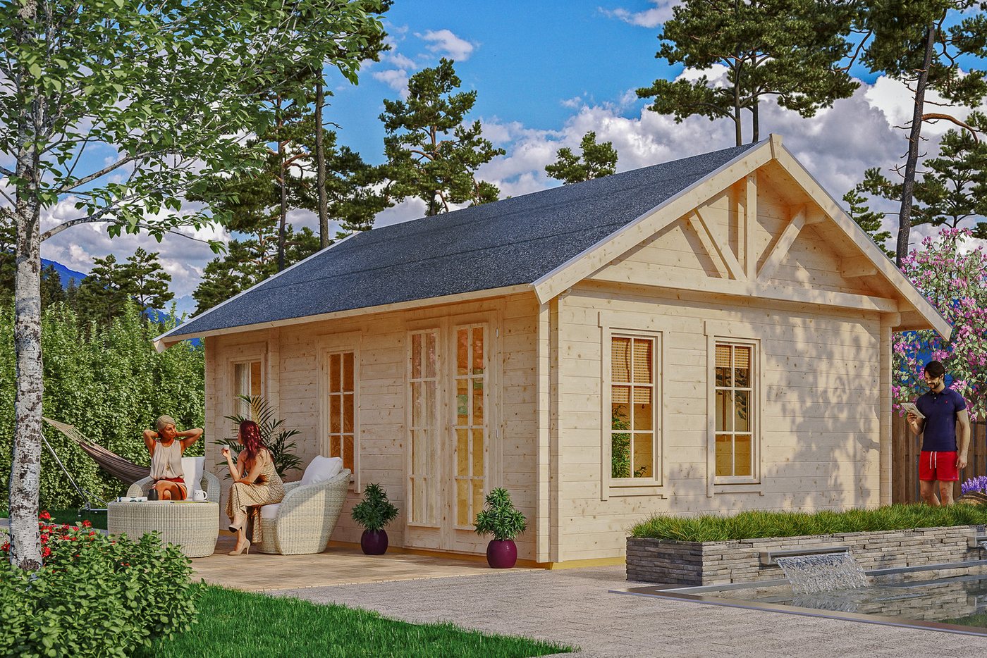 Thumbnail - Skanholz Gartenhaus Bern 2, BxT: 500x640 cm, mit Lattung