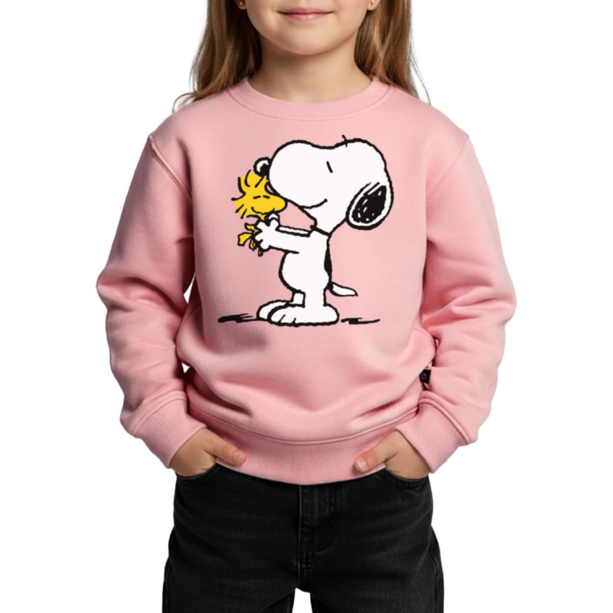 Spreadshirt Sweatshirt Peanuts Snoopy Und Woodstock Kinder Premium Pullover (1-tlg)