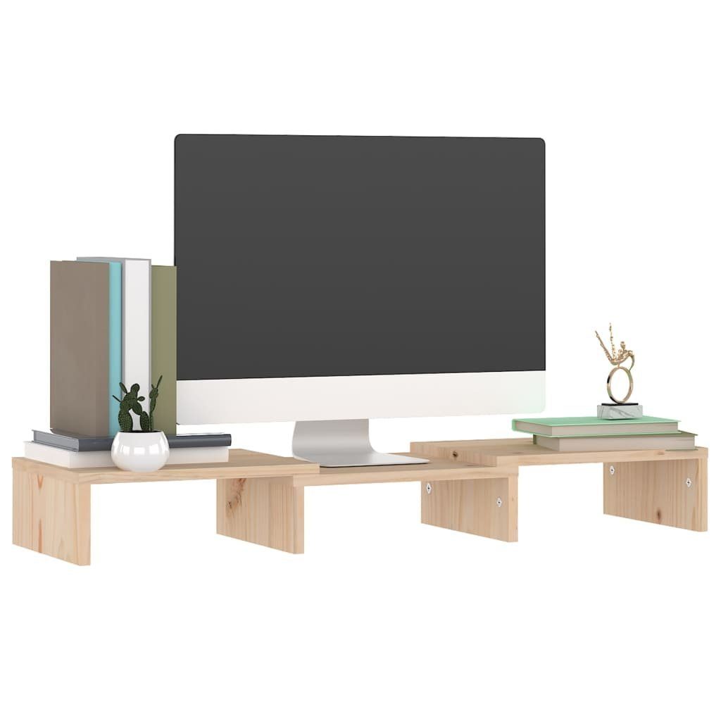 Monitorständer TV-Schrank (1-St) 60x24x10,5 cm vidaXL Natur Kiefer Massivholz