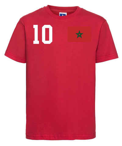 Youth Designz T-Shirt Marokko Kinder T-Shirt im Fußball Trikot Look mit trendigem Motiv