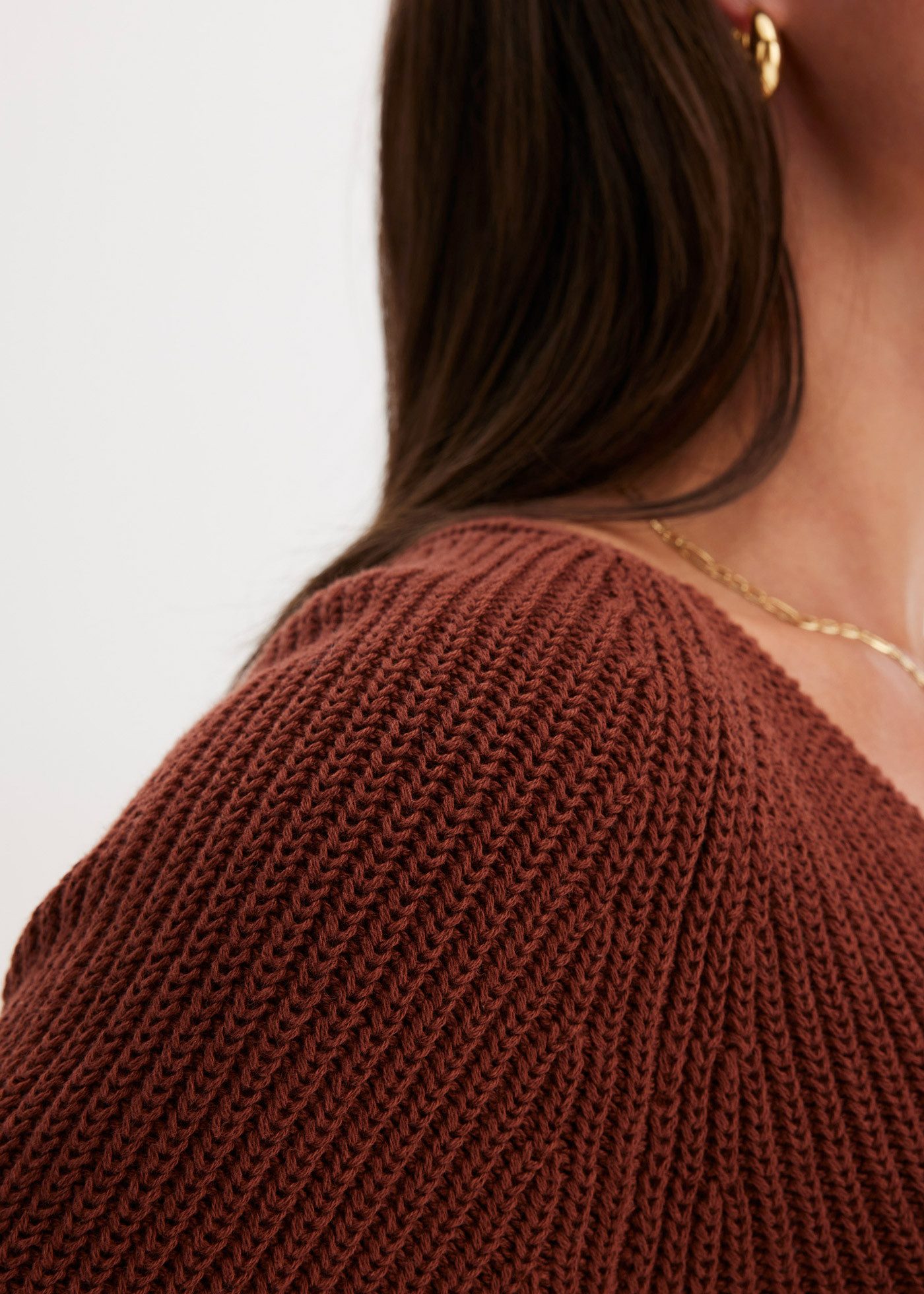 bonprix Strickpullover aus reiner Baumwolle, mit V-Ausschnitt, unifarben, lässige Passform