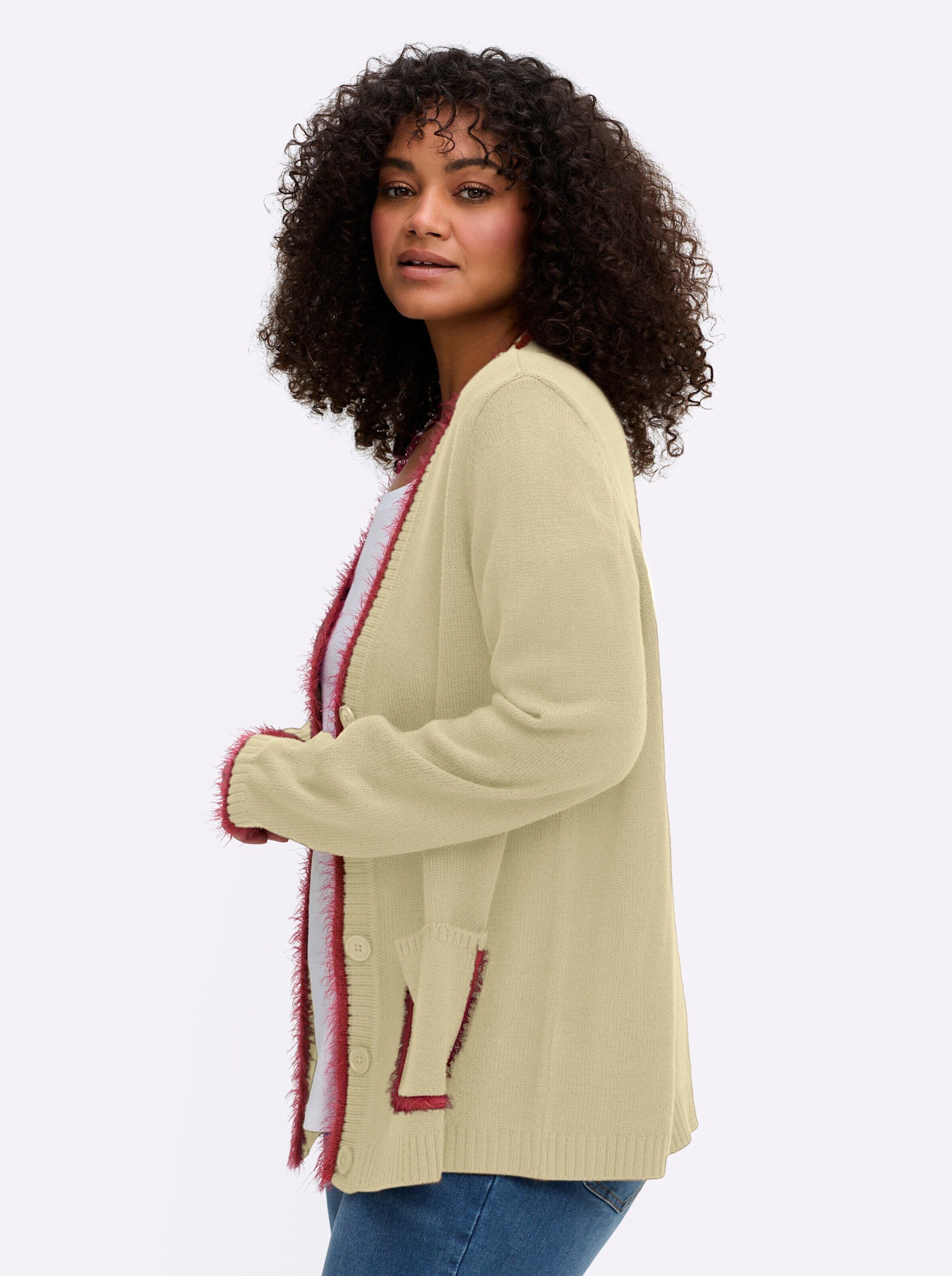 Sheego Strickjacke Strickjacke Langarm Jersey