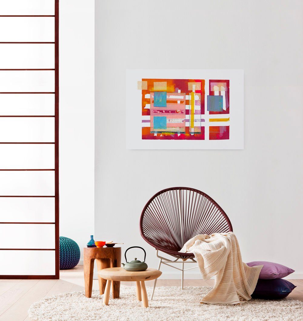 Komar Leinwandbild Geometric Style - Größe 60 x 90 cm, Natur (1 St), Keilrahmenbild mi Echtholzrahmen