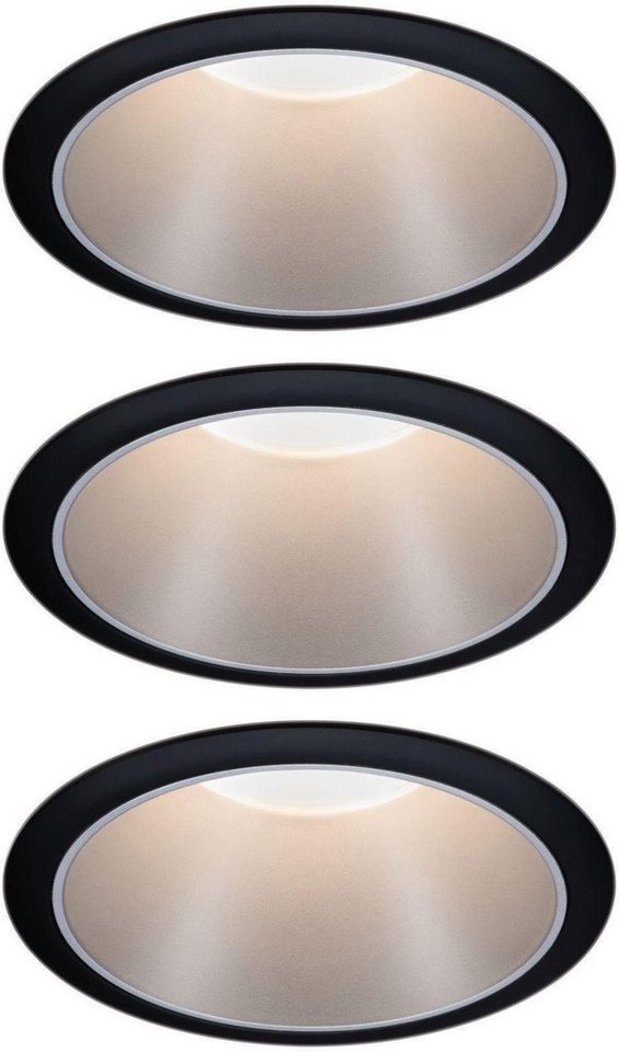 Paulmann LED Einbauleuchte Cole, Dimmfunktion, LED wechselbar, Warmweiß,  Mit handelsüblichem Lichtschalter in 3-Stufen dimmbar
