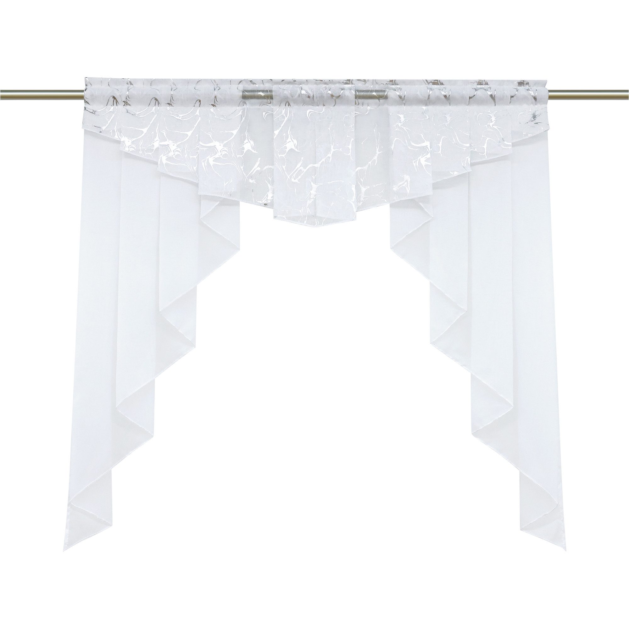 Joyswahl Raffrollo Alice, mit Stangendurchzug, mit Silberner Druck, Voile B günstig online kaufen