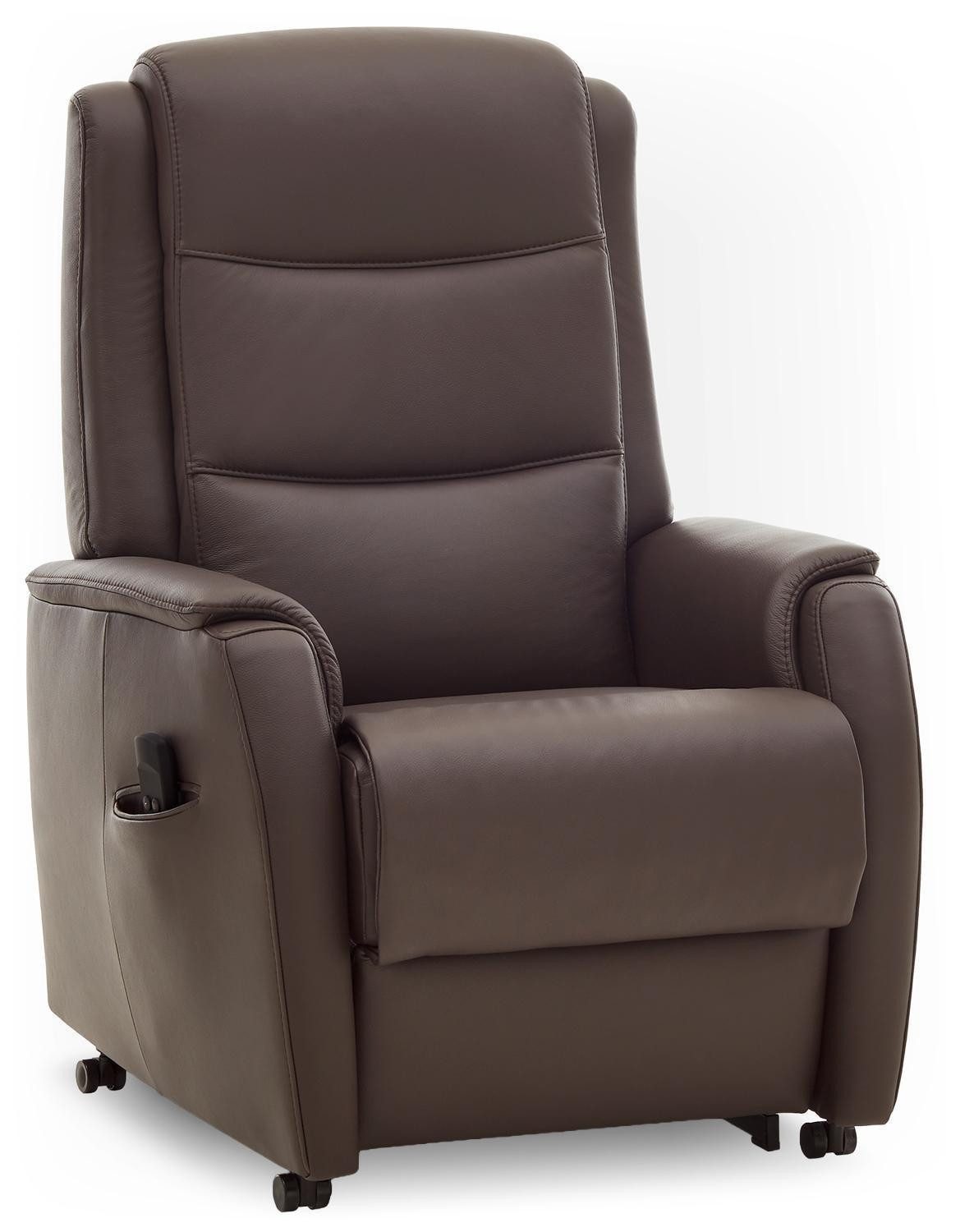 HUKLA Relaxsessel HU-RV15038, Braun, Lederbezug, 2-motorisch, Aufstehhilfe, Relaxfunktion, mit Fernbedienung
