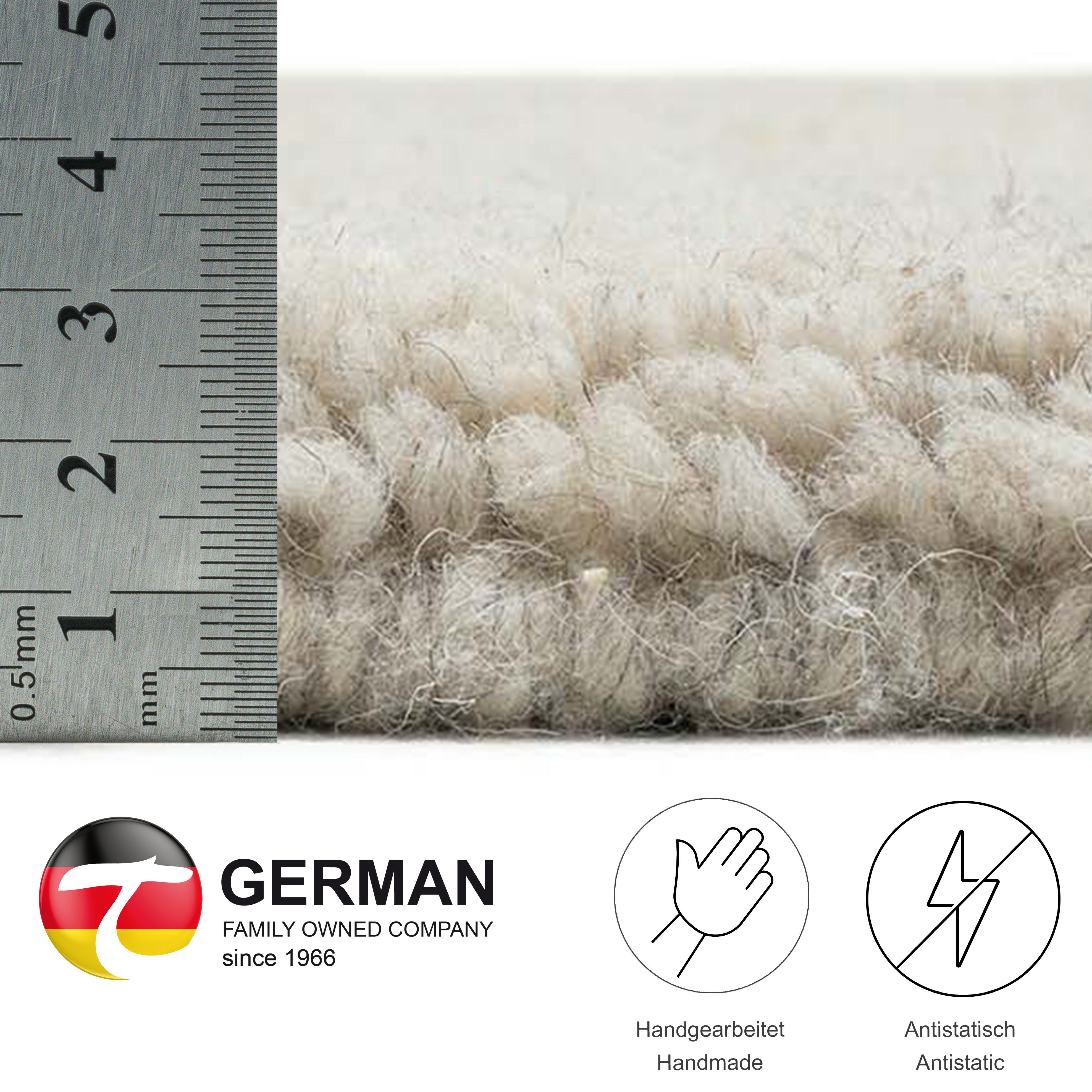 THEKO Bettumrandung Hadj Uni, Höhe 25 mm, (3-tlg), echter Berber Teppich, reine Wolle, handgeknüpft, Schlafzimmer