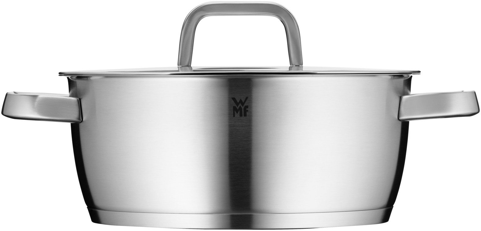 WMF Bratentopf Iconic Bratentopf mit Deckel, 24 cm, Cromargan Edelstahl rostfrei 18/10 (1-tlg), TransThem-Allherdboden