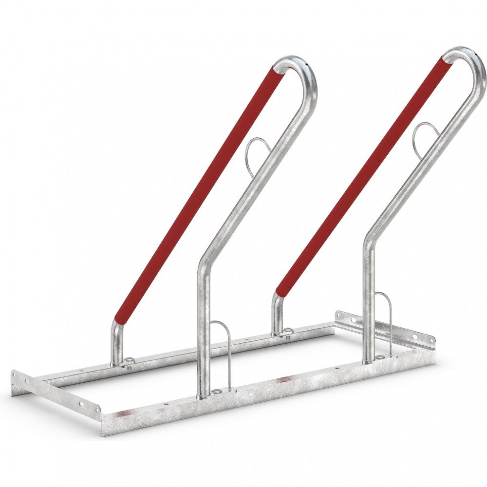 Dreifke Fahrradständer Fahrrad Anlehnparker 0502 XBF, zum Aufdübeln, 2 Räder einseitig, RA, für 2 Fahrräder