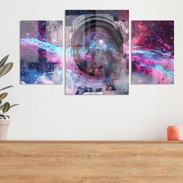 DEQORI Glasbild 'NASA Astronaut in Nebula', 'NASA Astronaut in Nebula', Glas Wandbild Bild schwebend modern