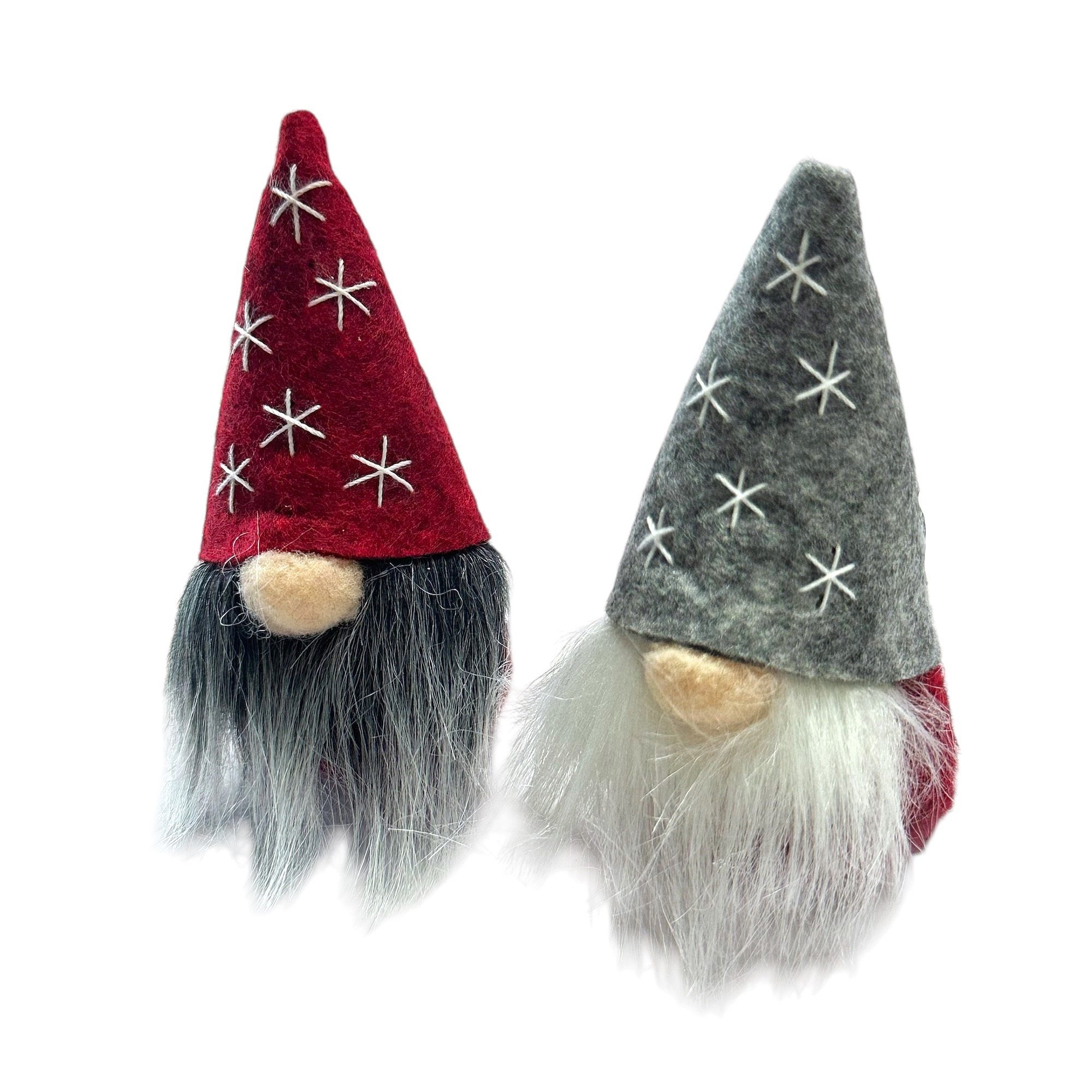 Dragimex Weihnachtsfigur Filz Wichtel 2er Set 9cm Weihnachtsdekoration Winterdeko Geschenkidee