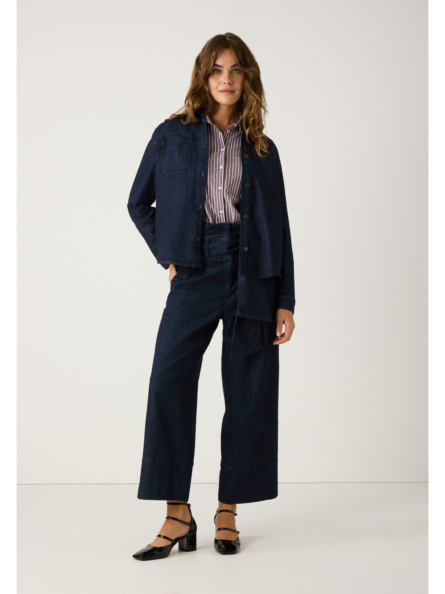 MORE&MORE Langarmbluse lange Hemdbluse, Baumwollmix günstig online kaufen