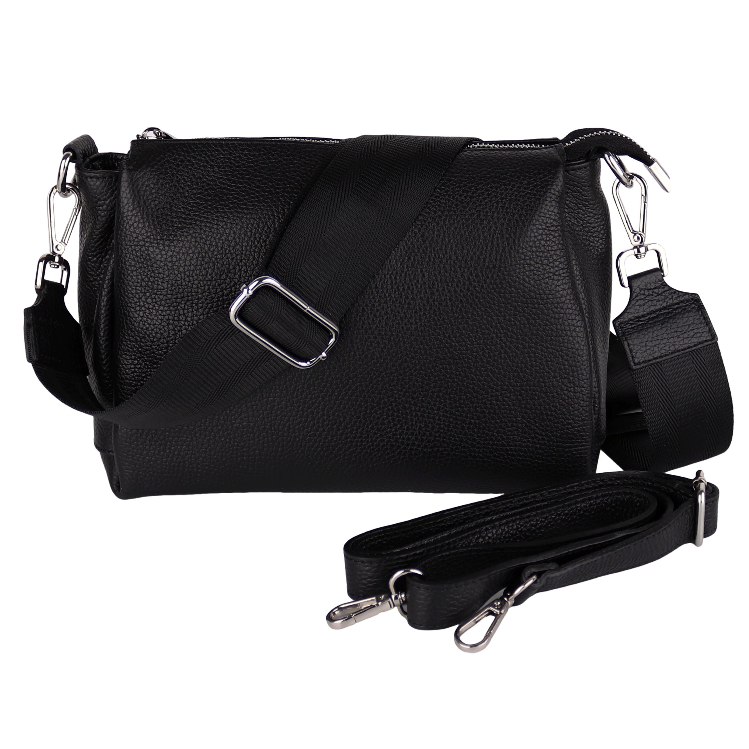 MIRROSI Umhängetasche Damen, Crossbody Bag, Echtleder Made in Italy (1 Tasche 2 Gurte oder Basic Version 1 Tasche 1 Gurt), 26x20x9cm (BXHXT). Reduzierter Preis € 69,95. Unverbindliche Preisempfehlung € 99,95, (€ 69,95 pro 1 Stk)