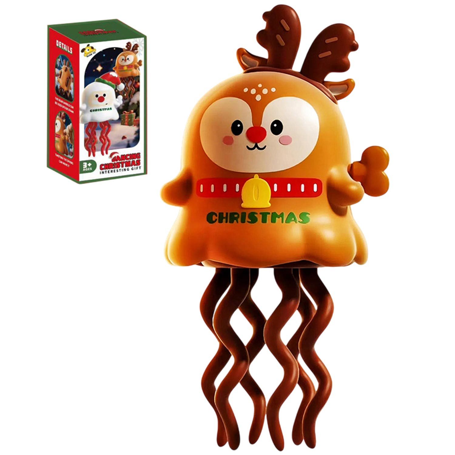 Refttenw Lernspielzeug Aufziehspielzeug Weihnachten - Dancing Schneemann/ Rentier, Weihnachtsgeschenke Kleinigkeiten für Kinder, Batteriefrei