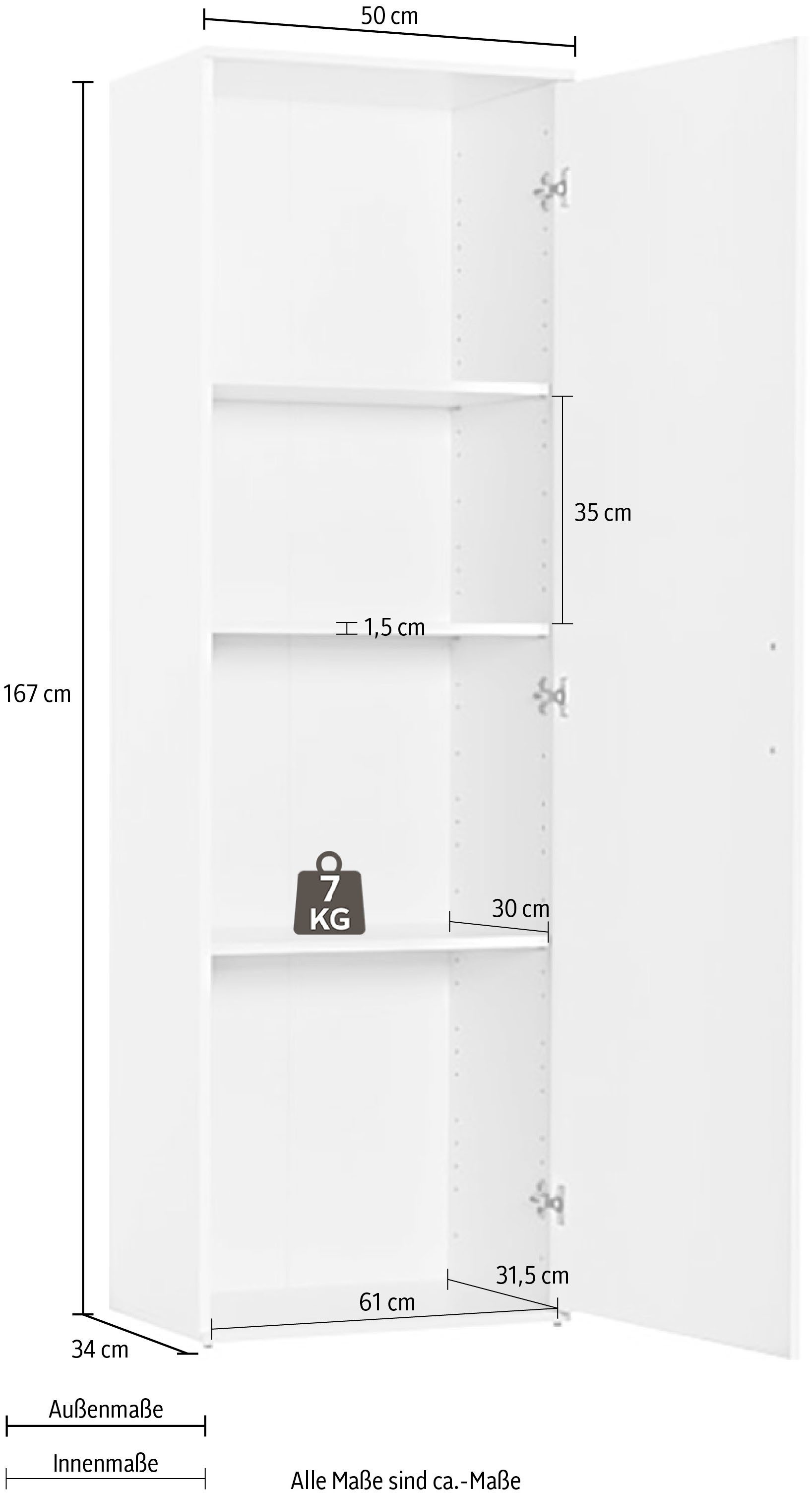 Procontour Mehrzweckschrank Schrank Clara TOPSELLER! (OTTOs Choice) Höhe 167cm mit variabel verstellbaren Einlegeböden