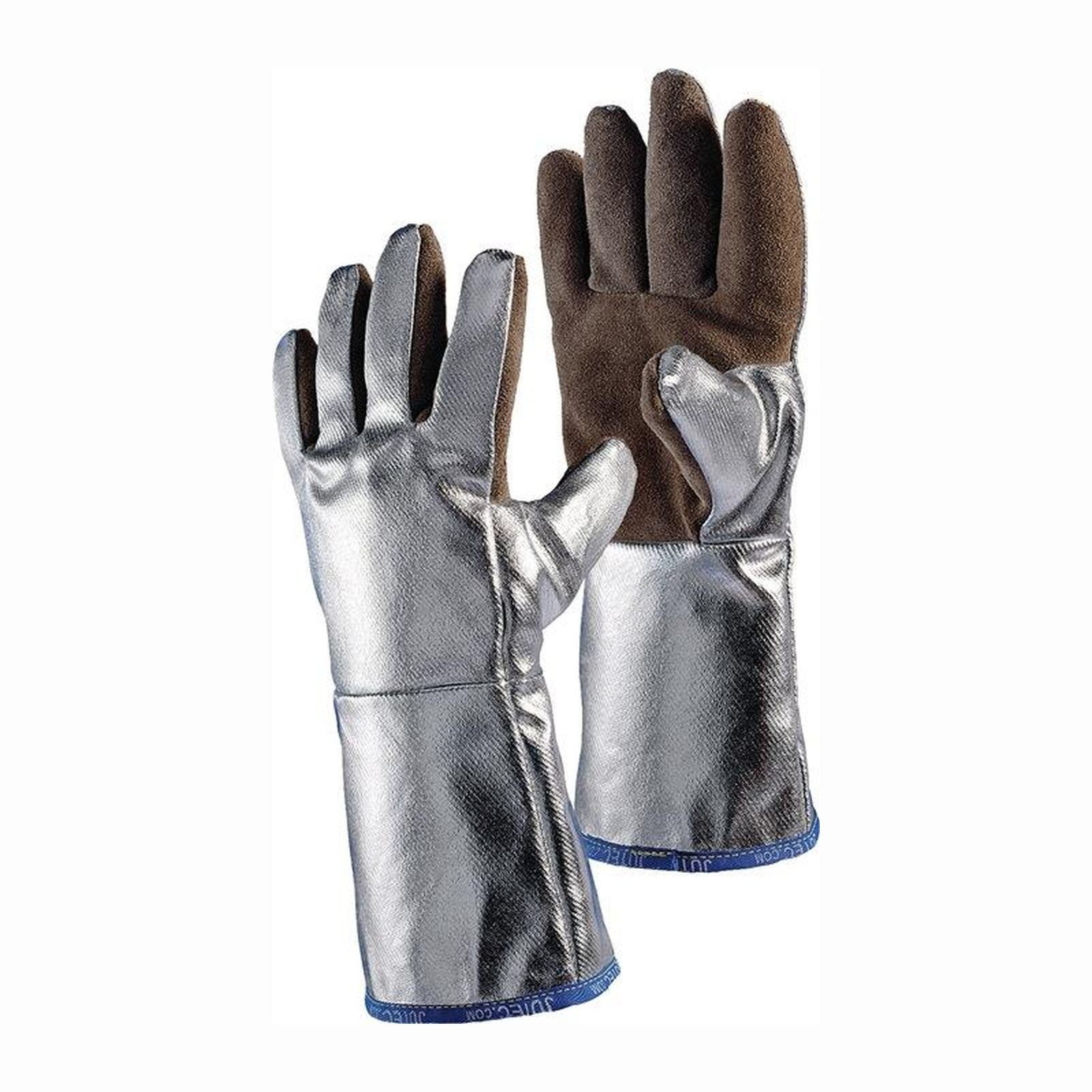 JUTEC Hitzeschutzhandschuhe JUTEC Hitzeschutzhandschuhe 5-Finger Universal-Gr. braun / silber...