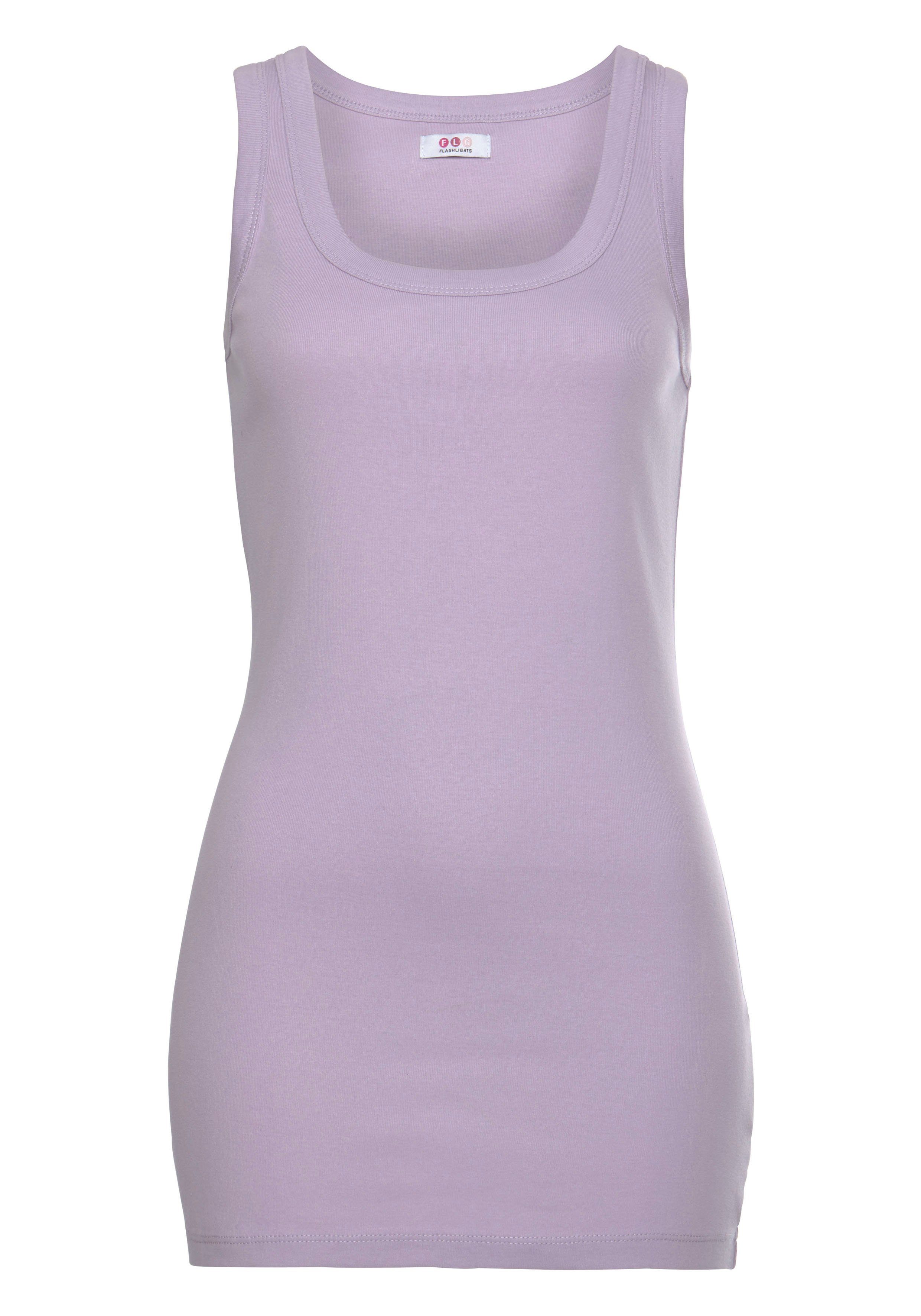 Flashlights Tanktop (Packung, 2-tlg., 2er-Pack) sehr figurbetonte Passform, aus Baumwolle, mit Rundhalsausschnitt