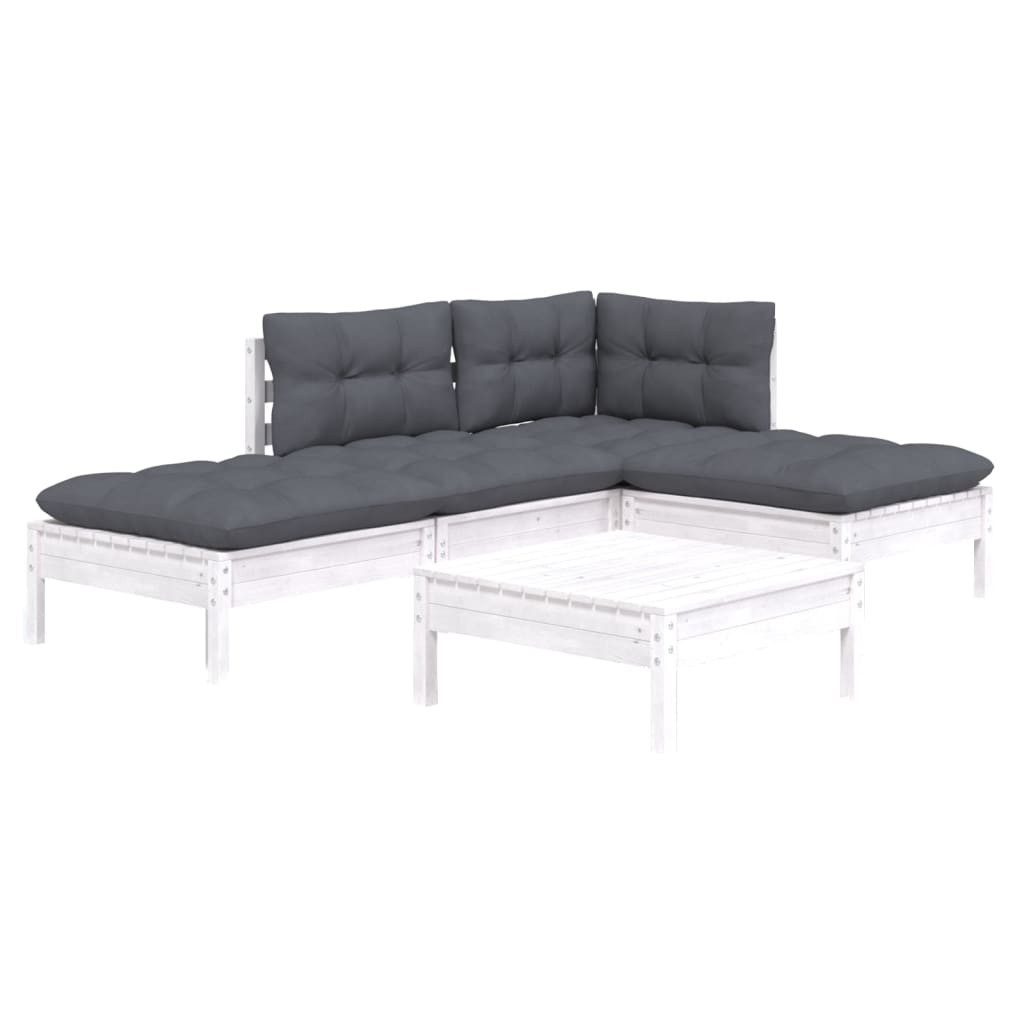 vidaXL Gartenlounge-Set 5-tlg. Garten-Lounge-Set mit Kissen günstig online kaufen