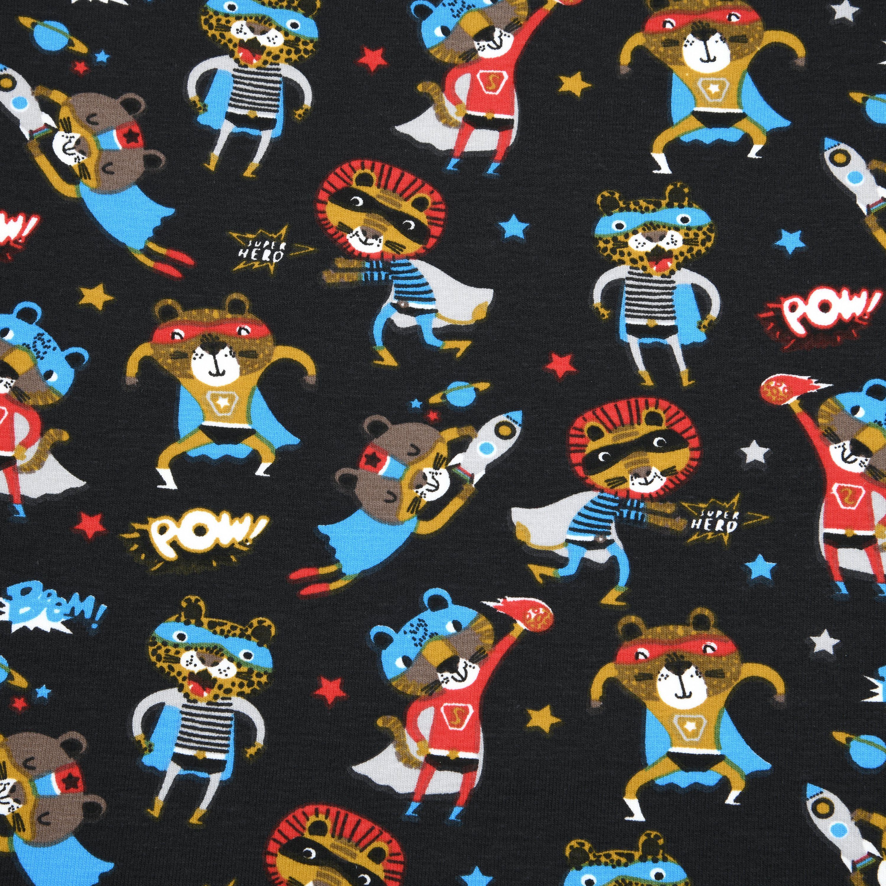 MAGAM-Stoffe Stoff "Superhero", Helden Kinder Baumwollstoff und Jersey ÖKO-TEX Meterware ab 50cm