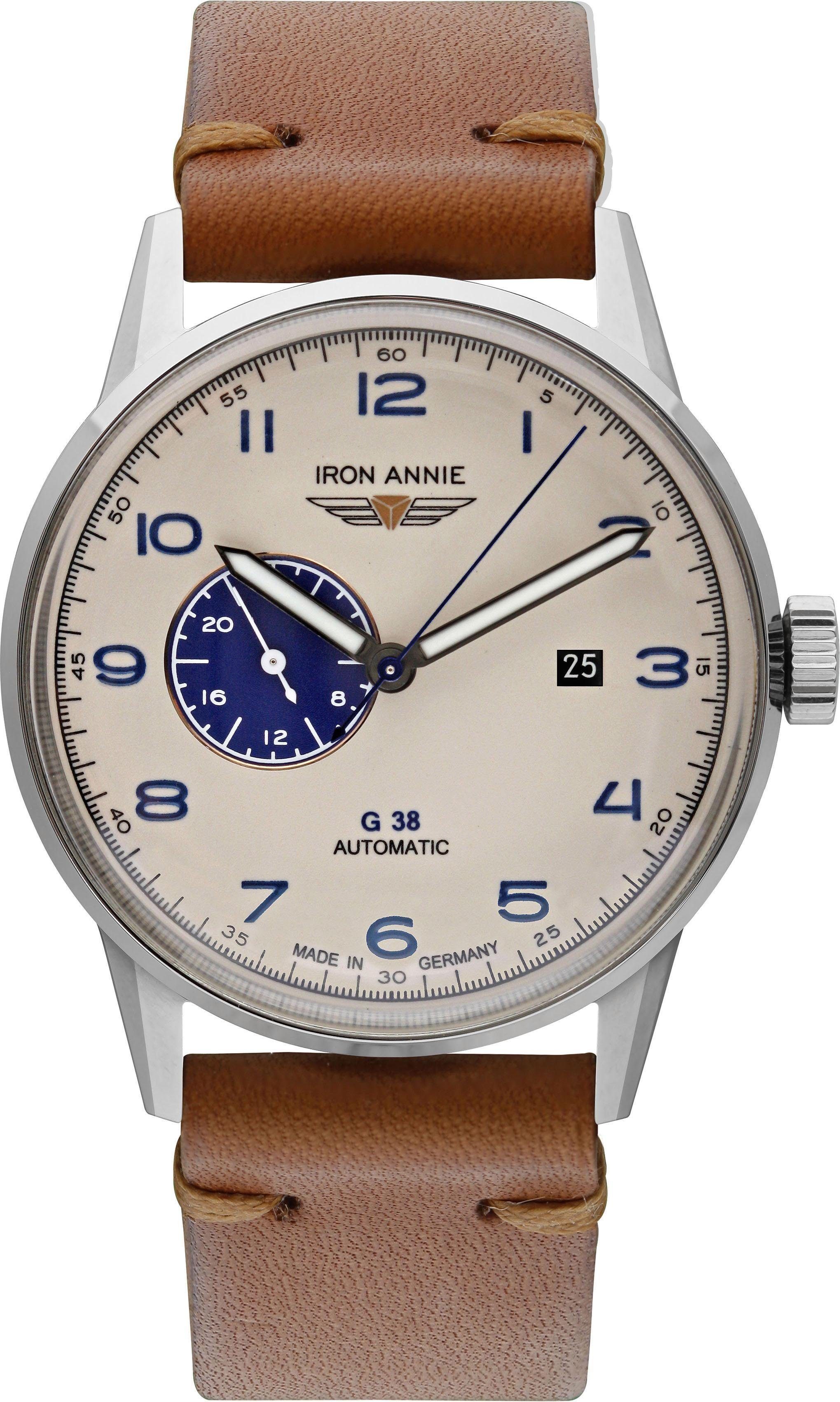 IRON ANNIE Automatikuhr G38, 5368-5, Armbanduhr, Herrenuhr, Datum, Made in Germany