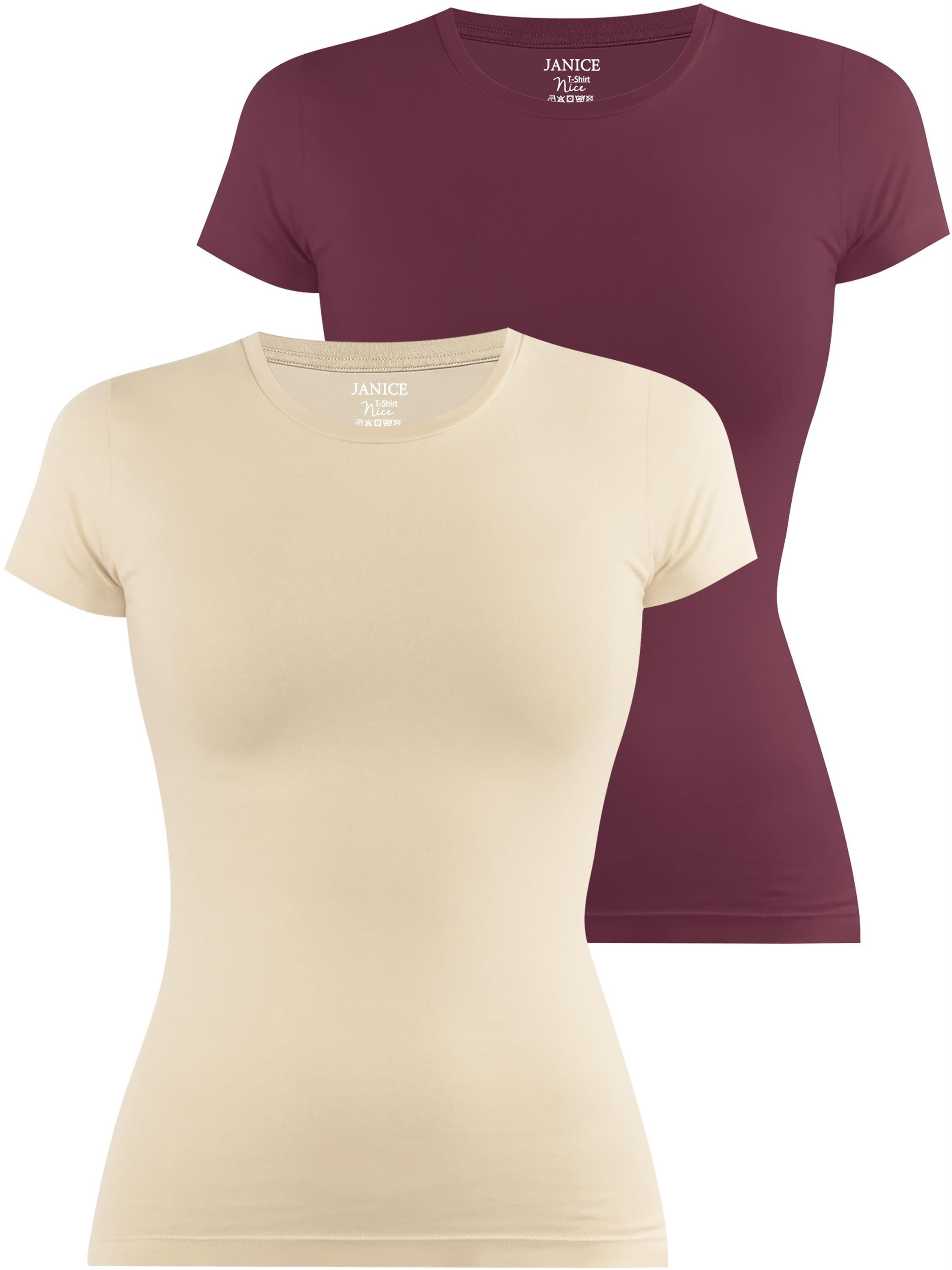 Janice Kurzarmshirt 2 x Damen T-Shirt günstig online kaufen