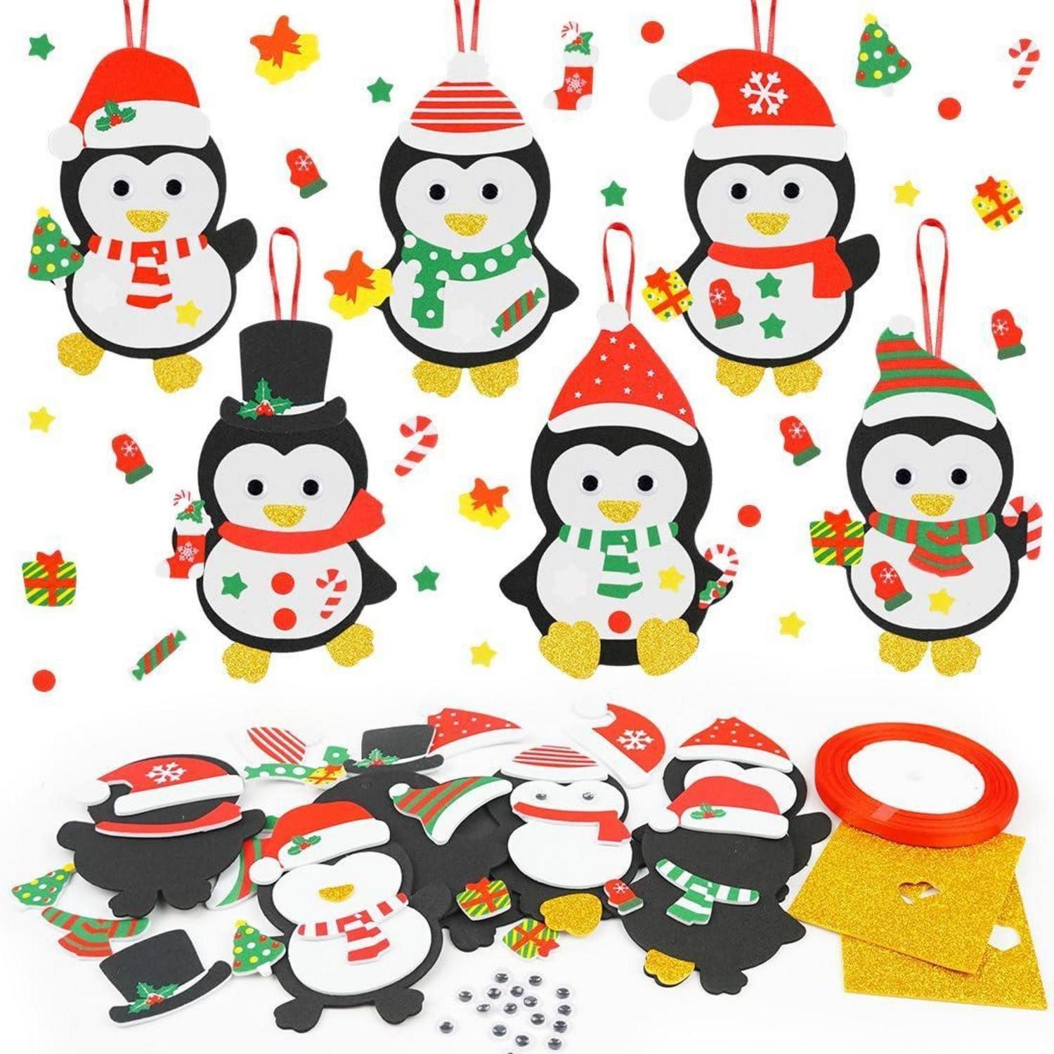 LuxusKollektion Kreativset Bastelset Weihnachten Kinder Pinguin 12 Stk