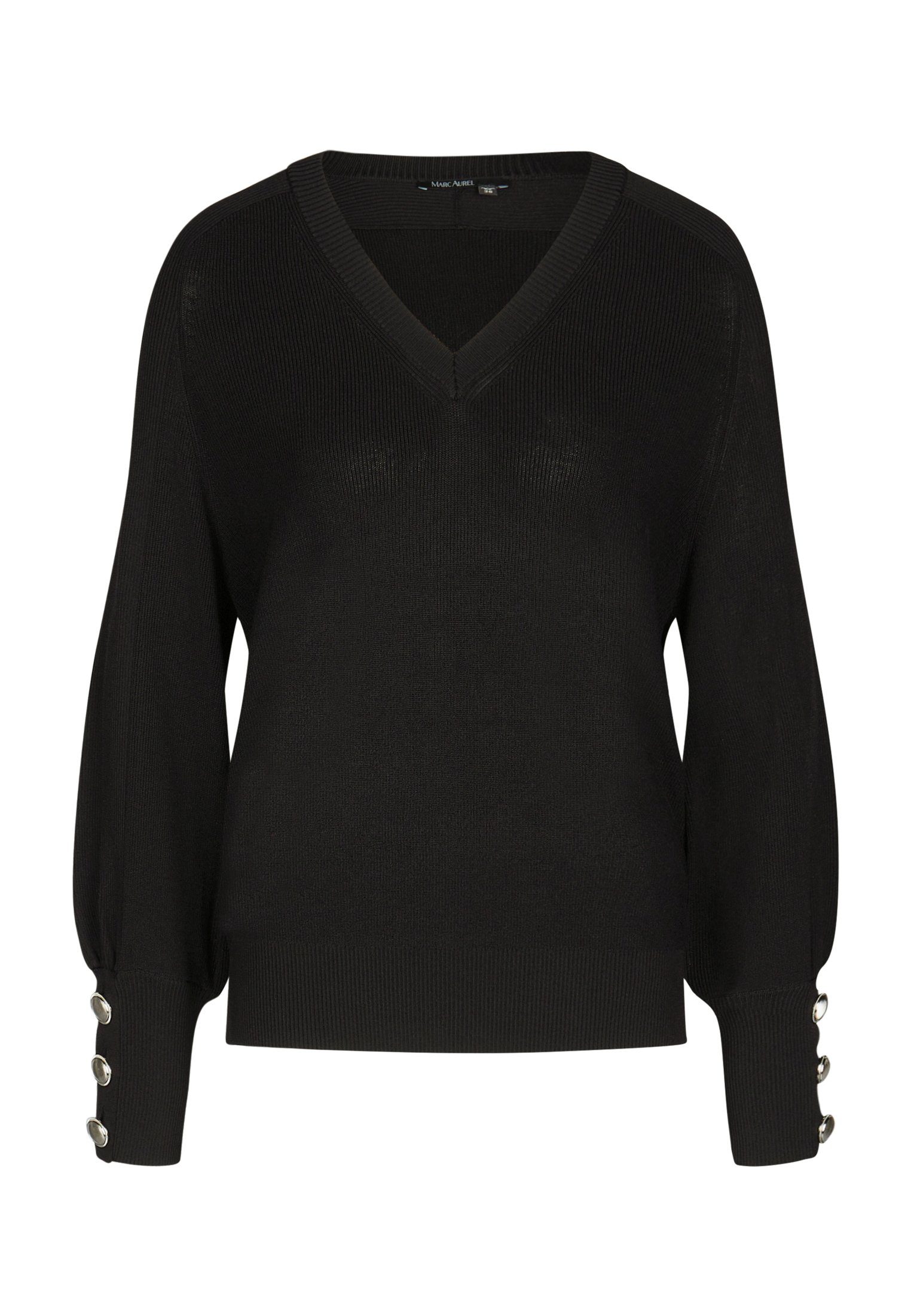MARC AUREL V-Ausschnitt-Pullover black
