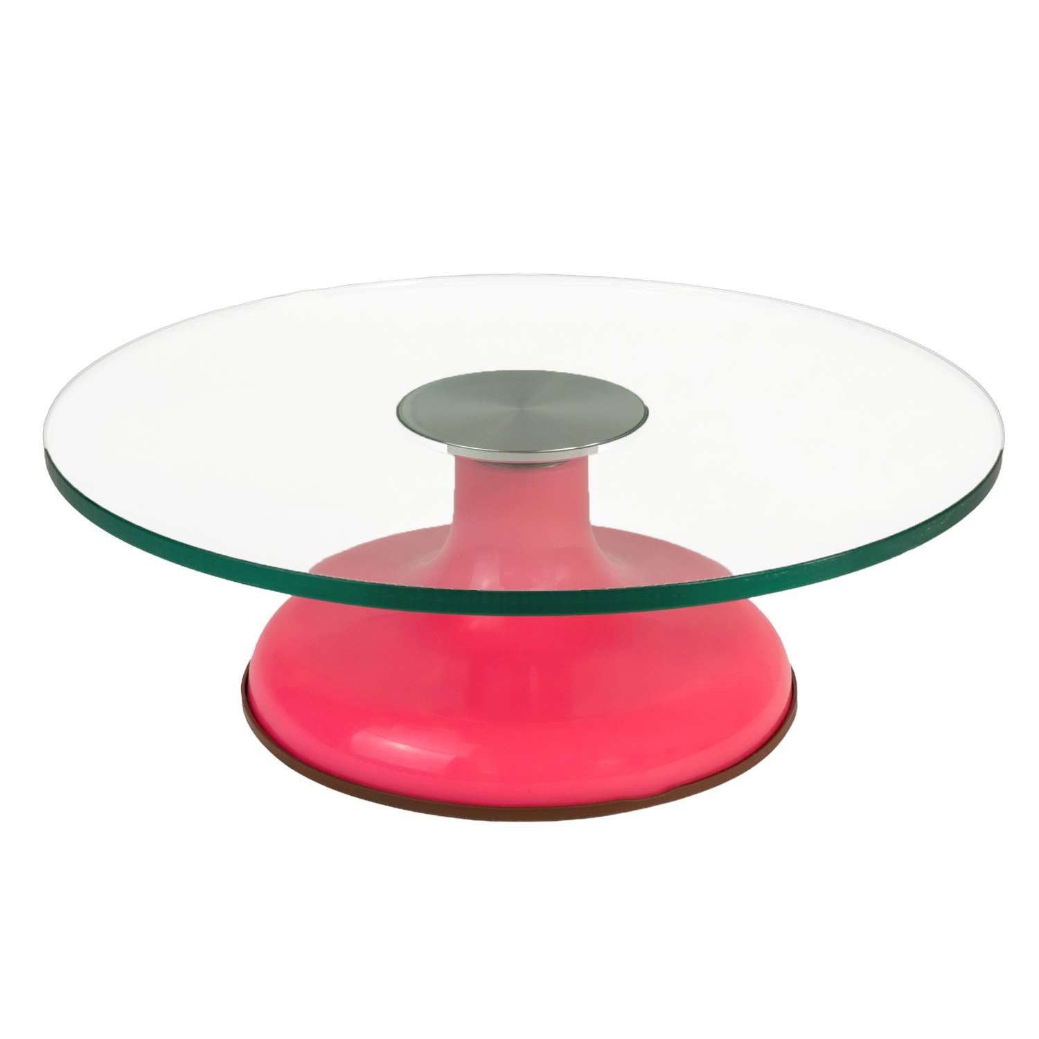 Intirilife Kuchenplatte, Glas, (1-tlg., 1x Tortenständer), Drehbarer Tortenständer mit rutschfestem Standfuß Servierplatte