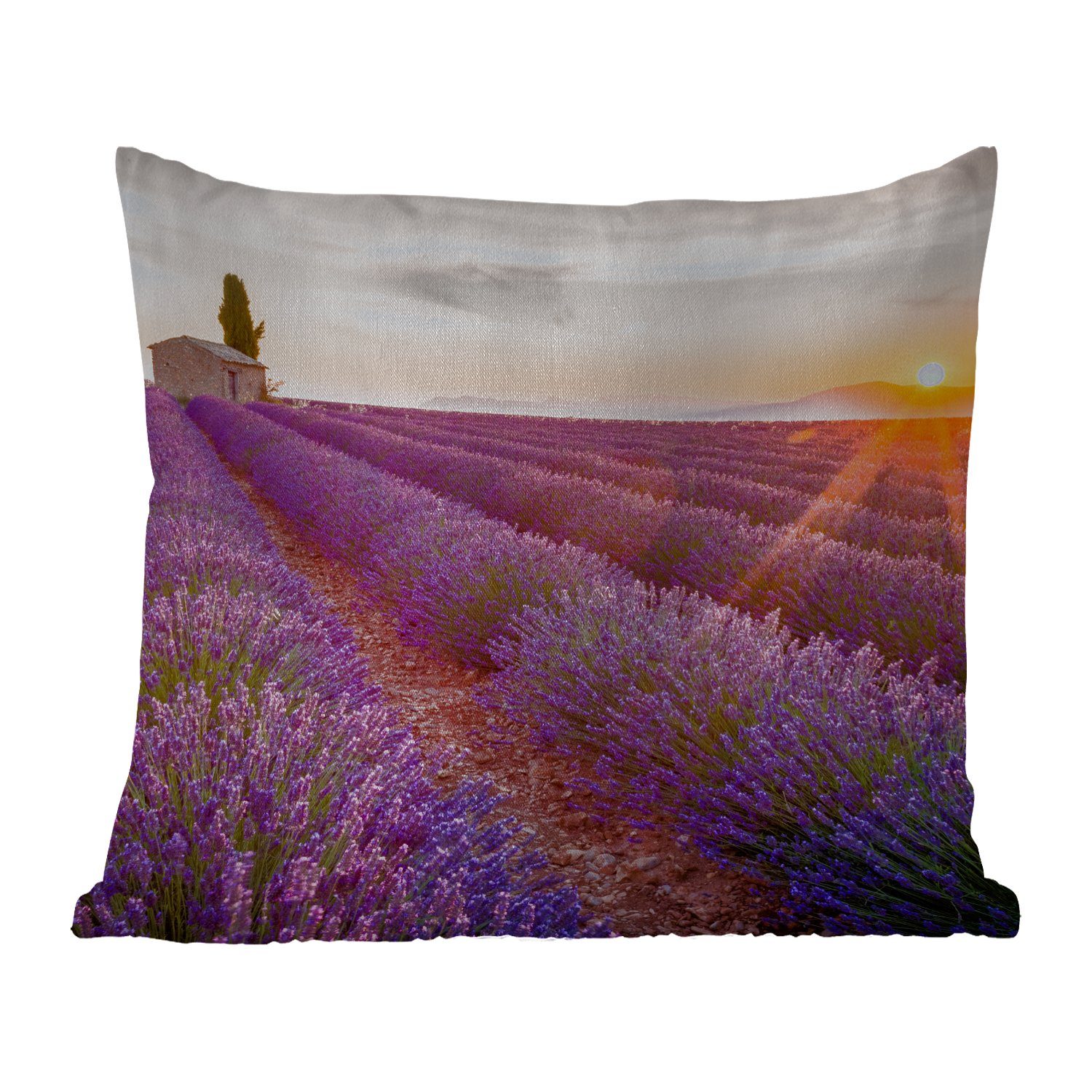 empfohlen MuchoWow Dekokissen Lavendel - Dekokissen, Lila, Kissenhülle, Sonnenuntergang Dekokissenbezug, - - Outdoor Blumen Kissenbezüge