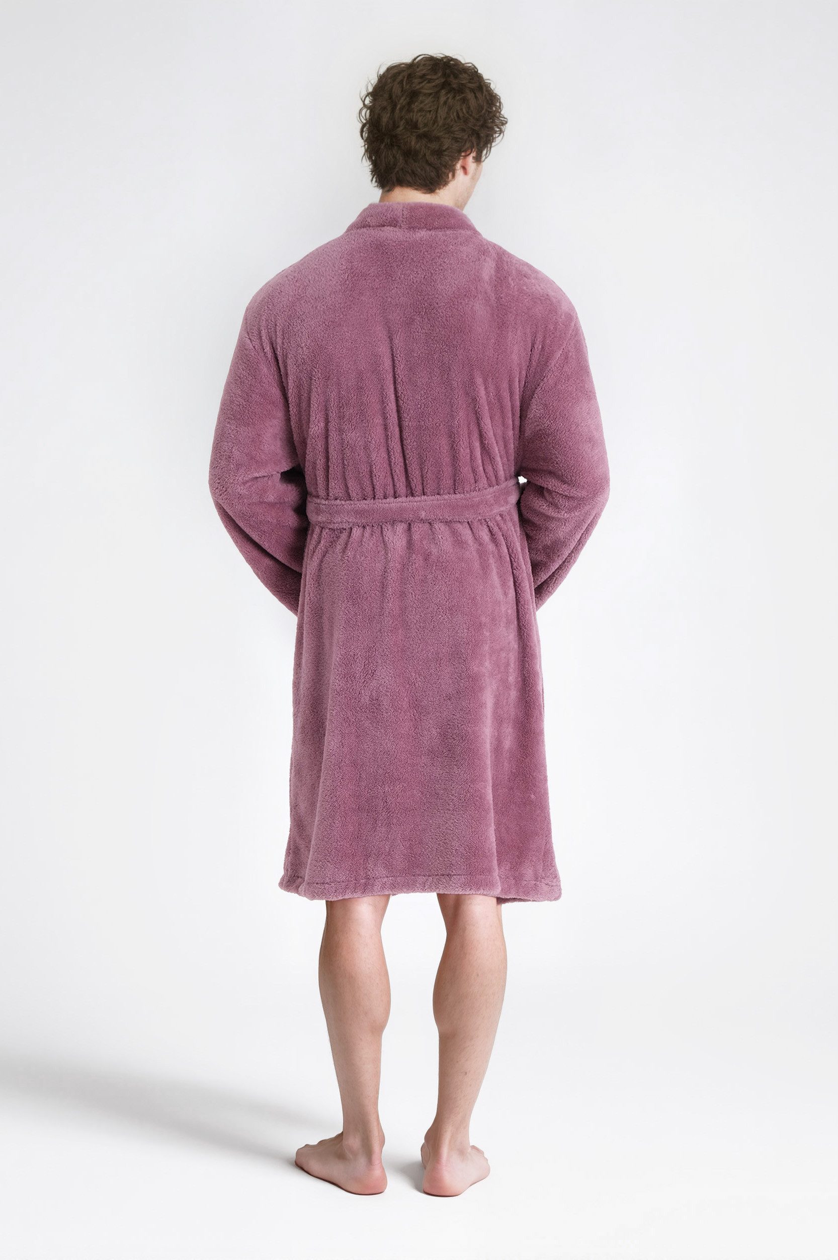 OTTO home Unisex-Bademantel Lillou Kimono, ideal für Sauna & Spa, Hotelbademantel, Morgenmantel, Midilänge, Microfaser, Kimono-Kragen, Gürtel, kuschelig weicher Fleece, plüsch, für Damen und Herren, XS-3XL