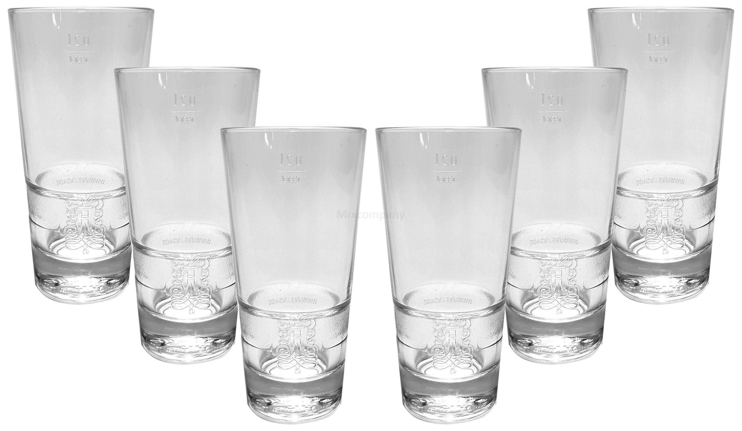 Asbach Gläser-Set Asbach Longdrink Glas Gläserset - 6x Gläser 20cl geeicht