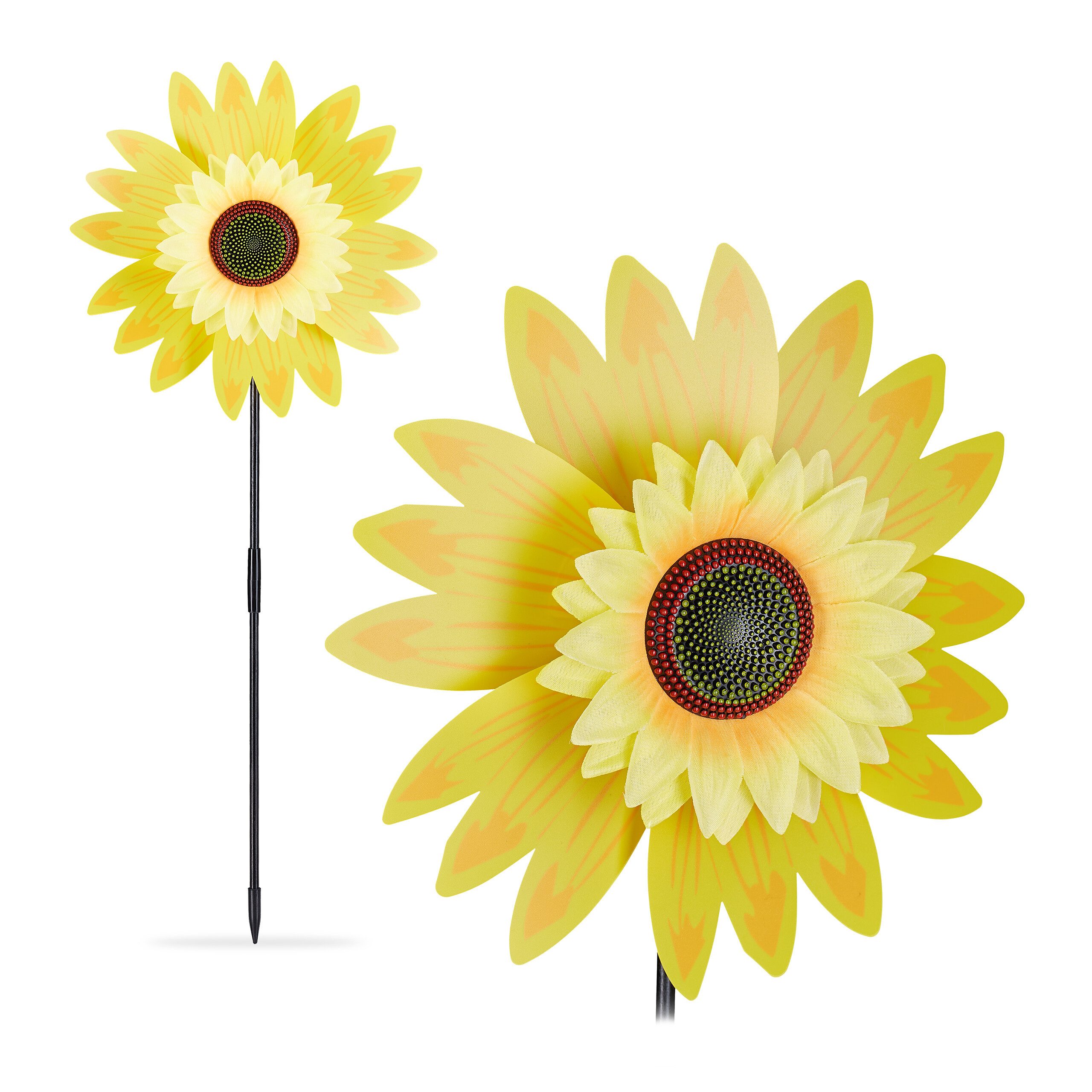 Windrad 2 x Windrad Blume für Garten