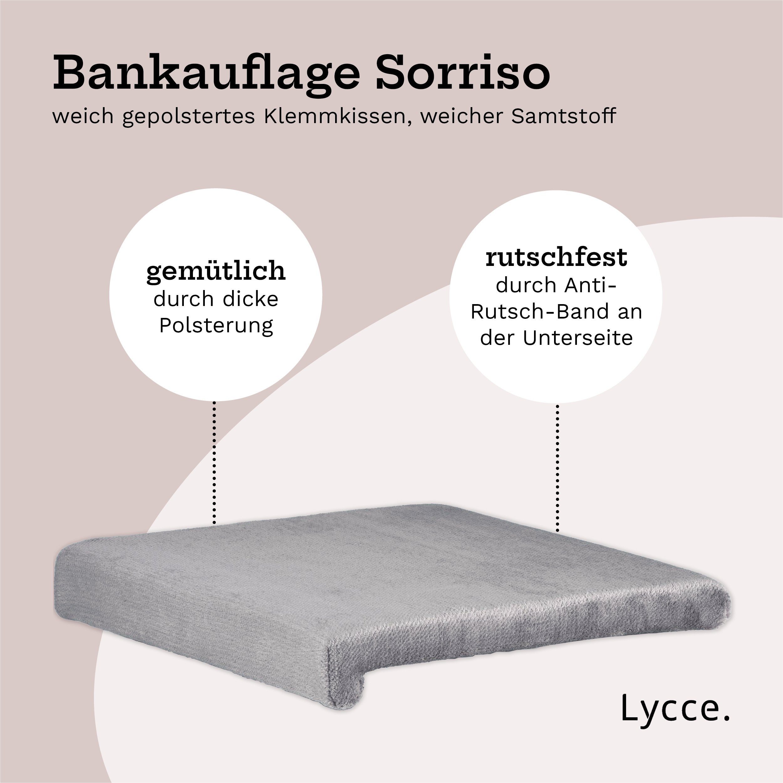 animal-design Bankauflage, (1 St), Klemmkissen 40cm breit - 35cm Klemmtiefe - madi in Germany grau