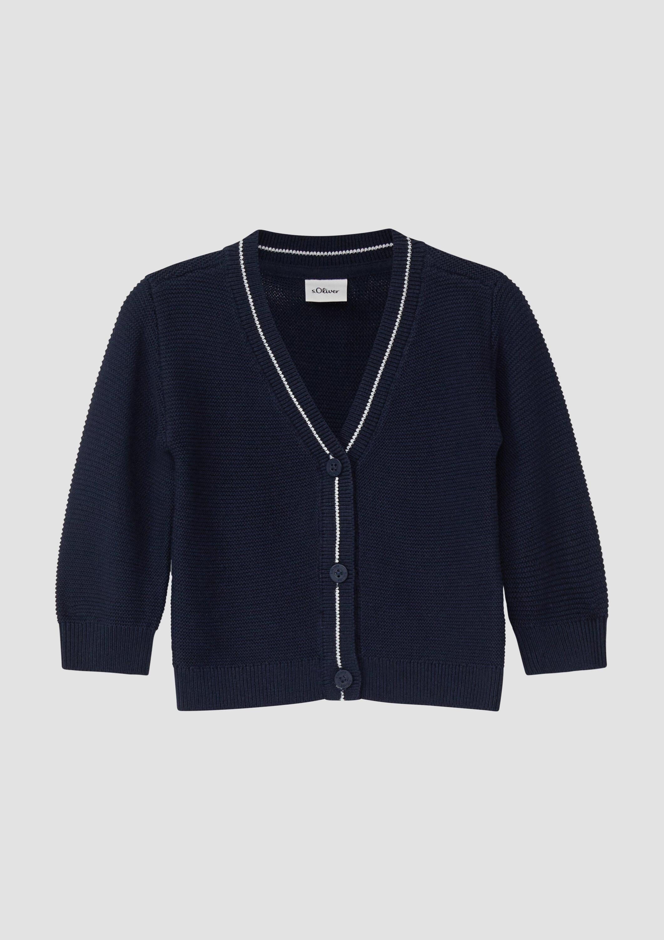 s.Oliver Cardigan Strickjacke Strickjacke mit Kontraststreifen