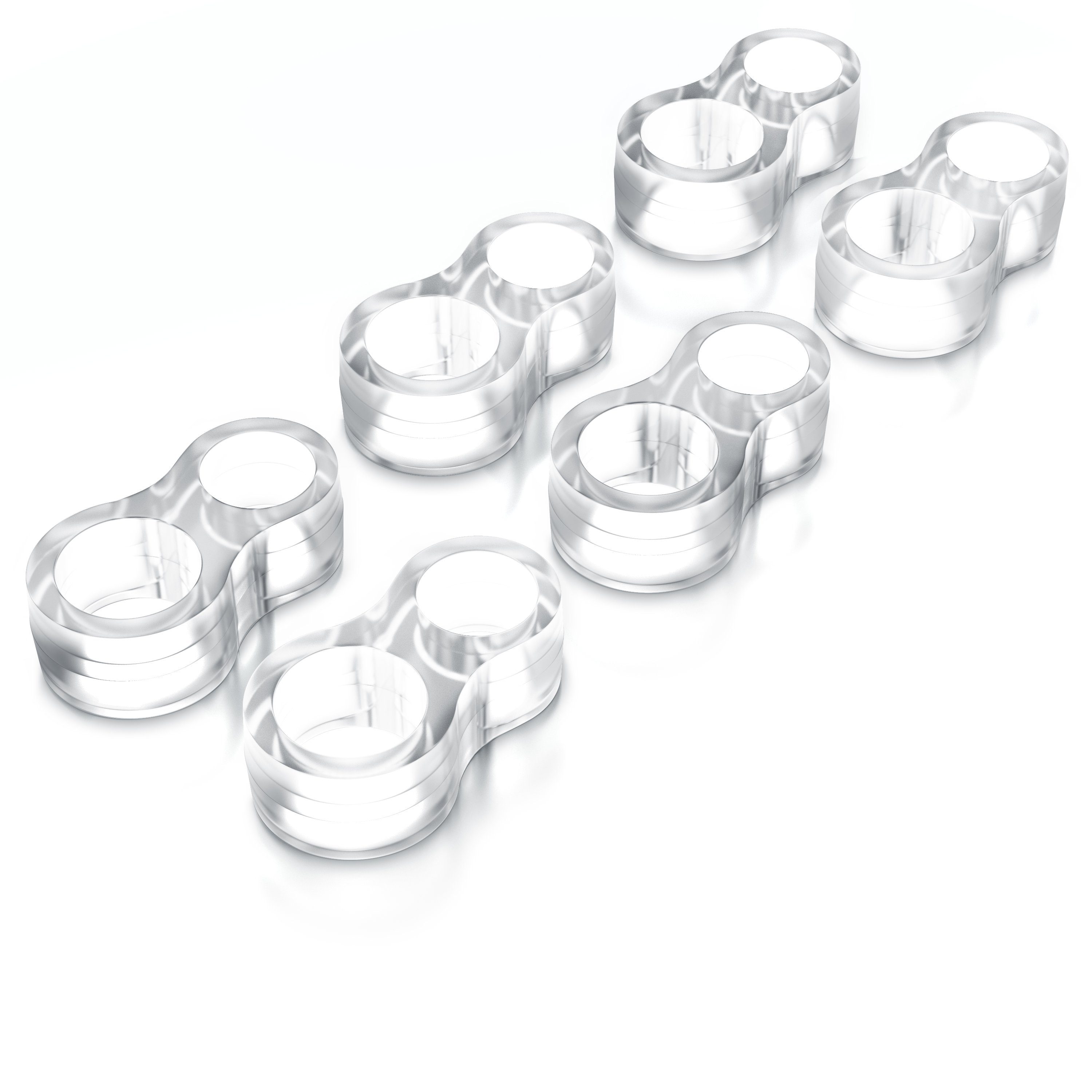 BEARWARE Wandtürstopper (Set, 6 St), Türklinkenpuffer, Twin Türgriffpuffer, Türstopper 25 x 45 mm