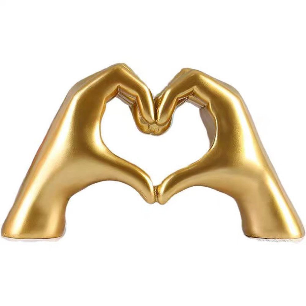 AURIVION Dekofigur Gold Dekofigur Liebe Statue Modern für Wohnzimmer & Büro Dekoration (Set, 1 St., 1 Goldene Dekofigur (Statue), Goldene Dekofigur, moderne Liebesstatue, elegant, dekorativ