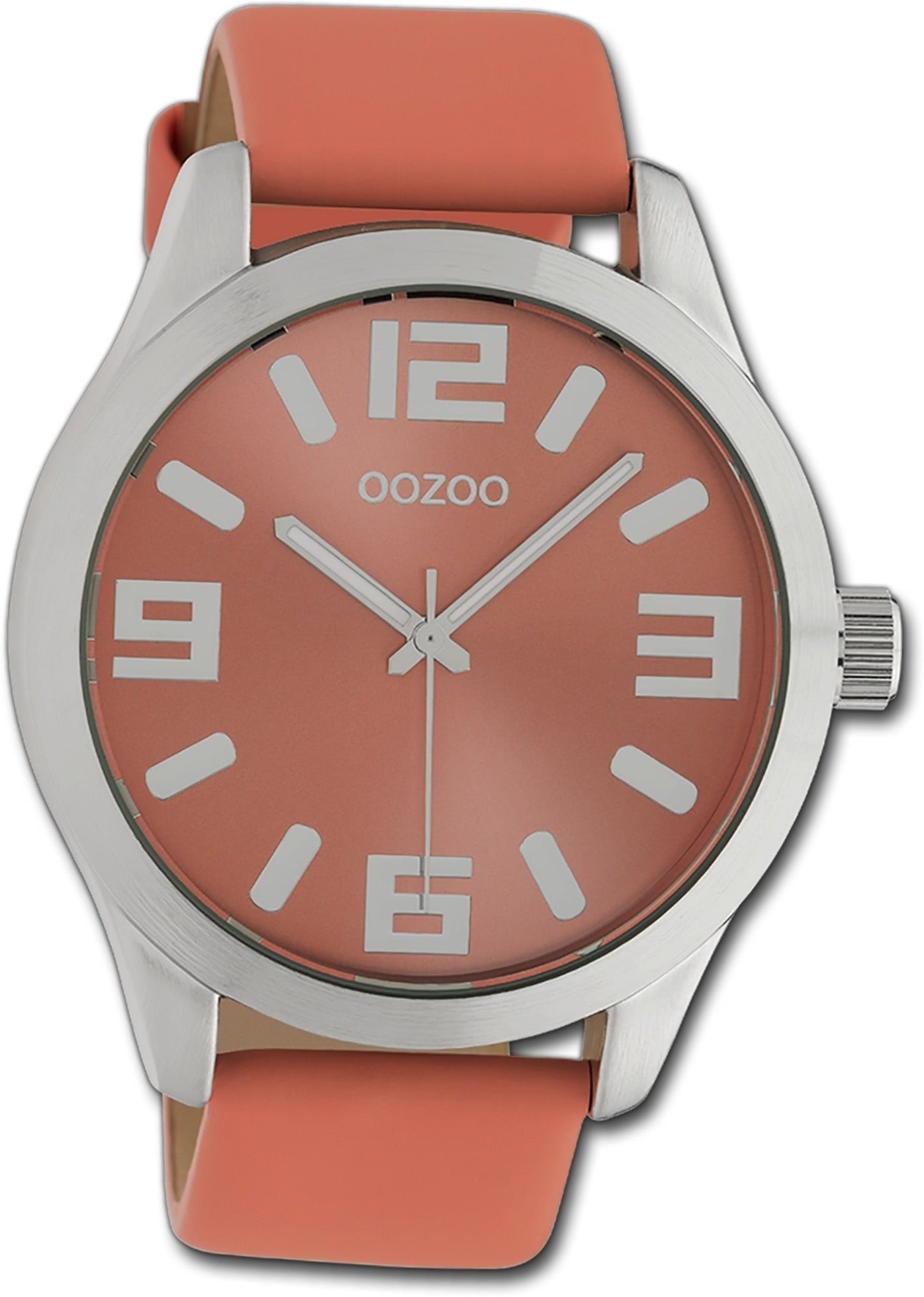 Damen Uhren OOZOO Quarzuhr D2UOC10675 Oozoo Armbanduhr Timepieces, Damenuhr mit Lederarmband, rundes Gehäuse, extra groß (ca. 47